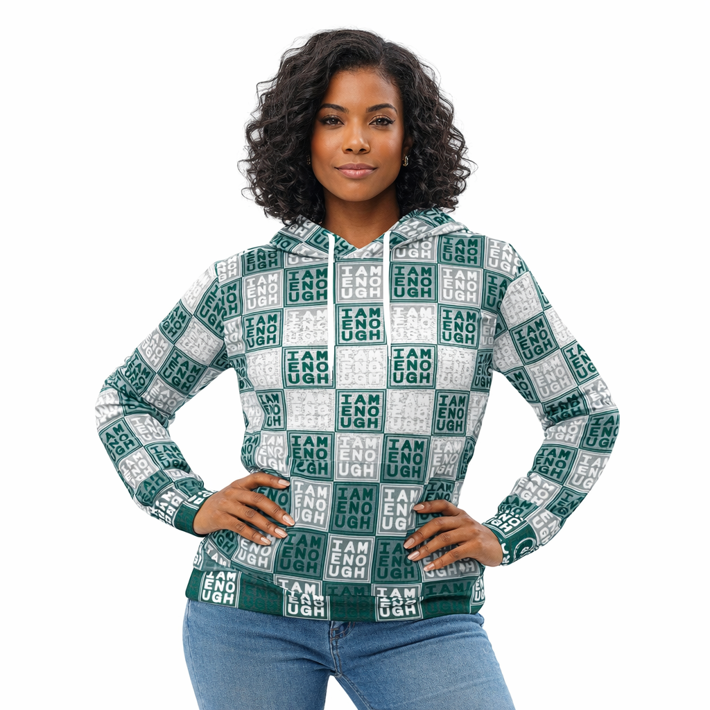 I Am Enough - All-Over Print Unisex Hoodie | Thespian Heart