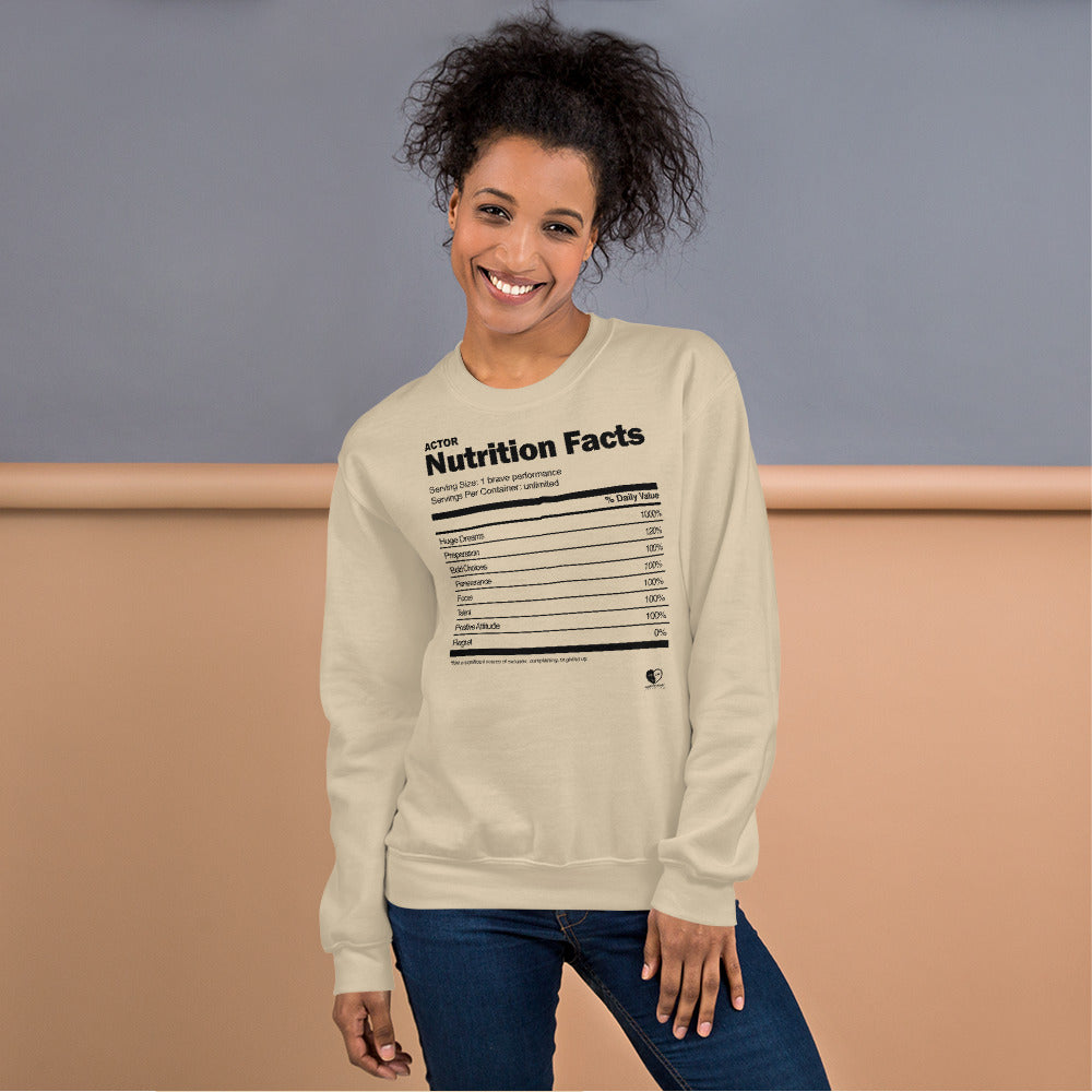 Actor Nutrition Facts - Printed Staple Unisex Crewneck Sweatshirt