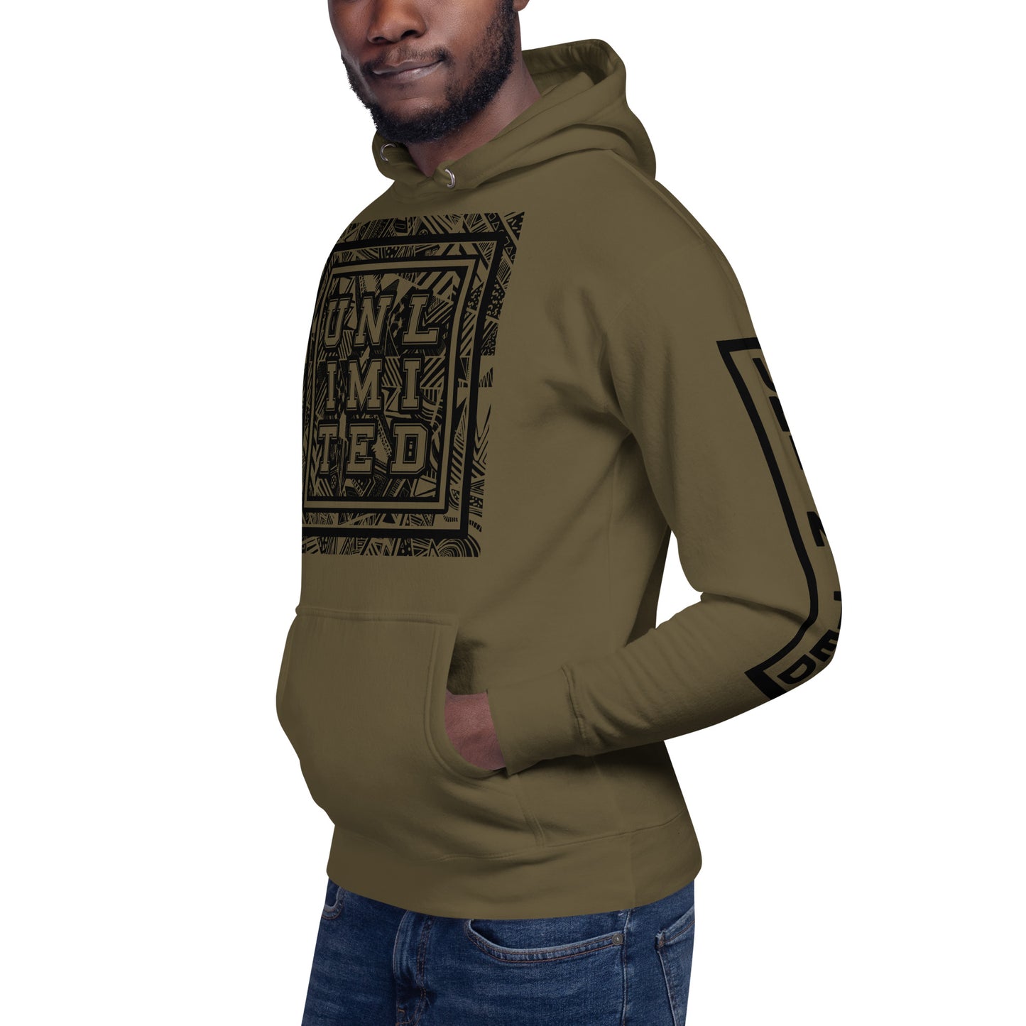 Unlimited - Sleeves Printed Premium Unisex Hoodie
