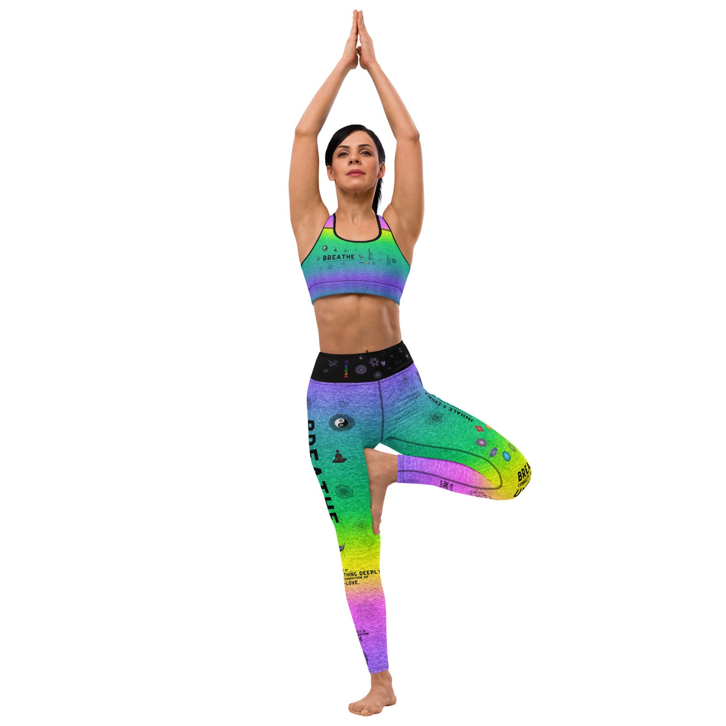 Breathe Inhale Exhale | Colorful | Padded Sports Bra