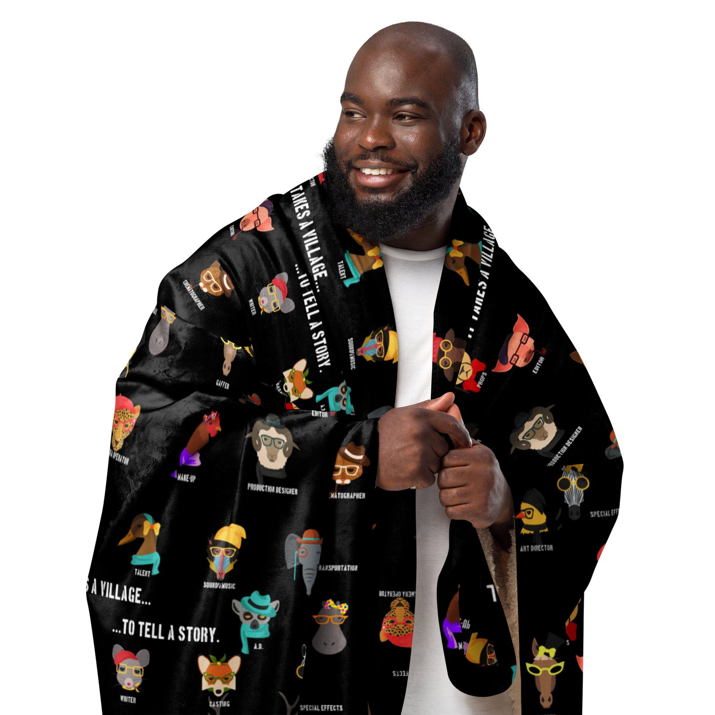 It Takes A Village Animal Style - Sherpa Blanket