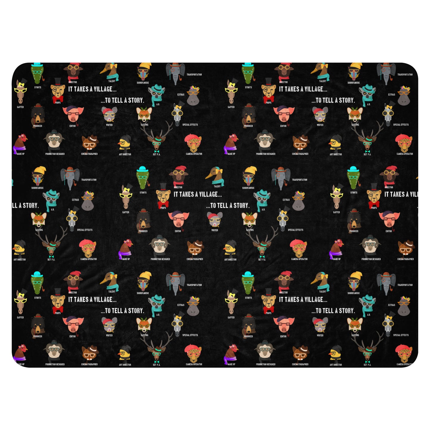 It Takes A Village Animal Style - Sherpa Blanket