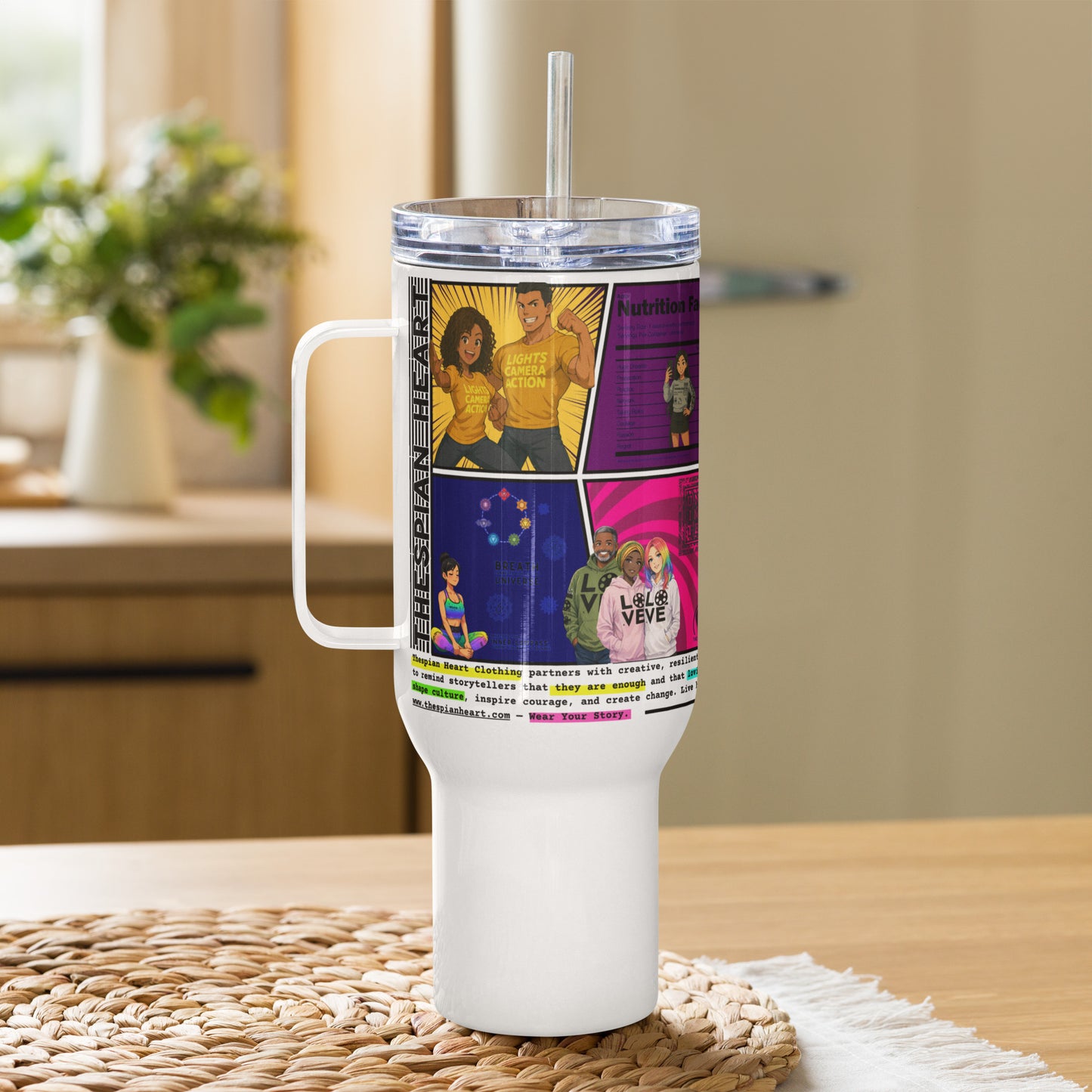 Wear Your Story 40oz Travel mug with a handle