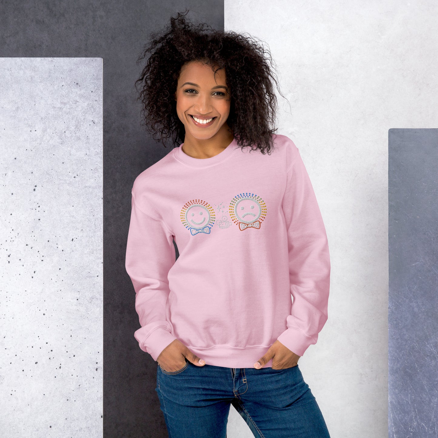 Comedy Tragedy - Embroidered Staple Unisex Crewneck Sweatshirt