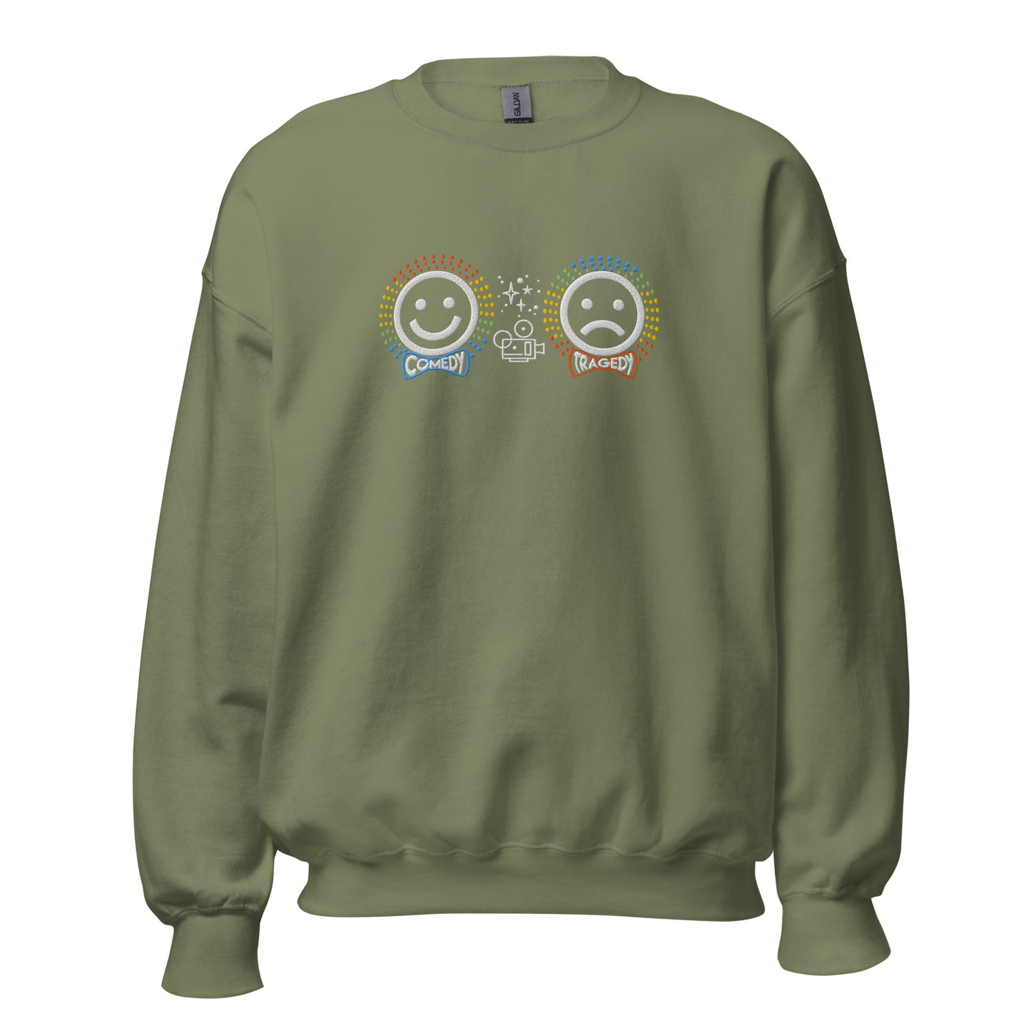 Comedy Tragedy - Embroidered Staple Unisex Crewneck Sweatshirt