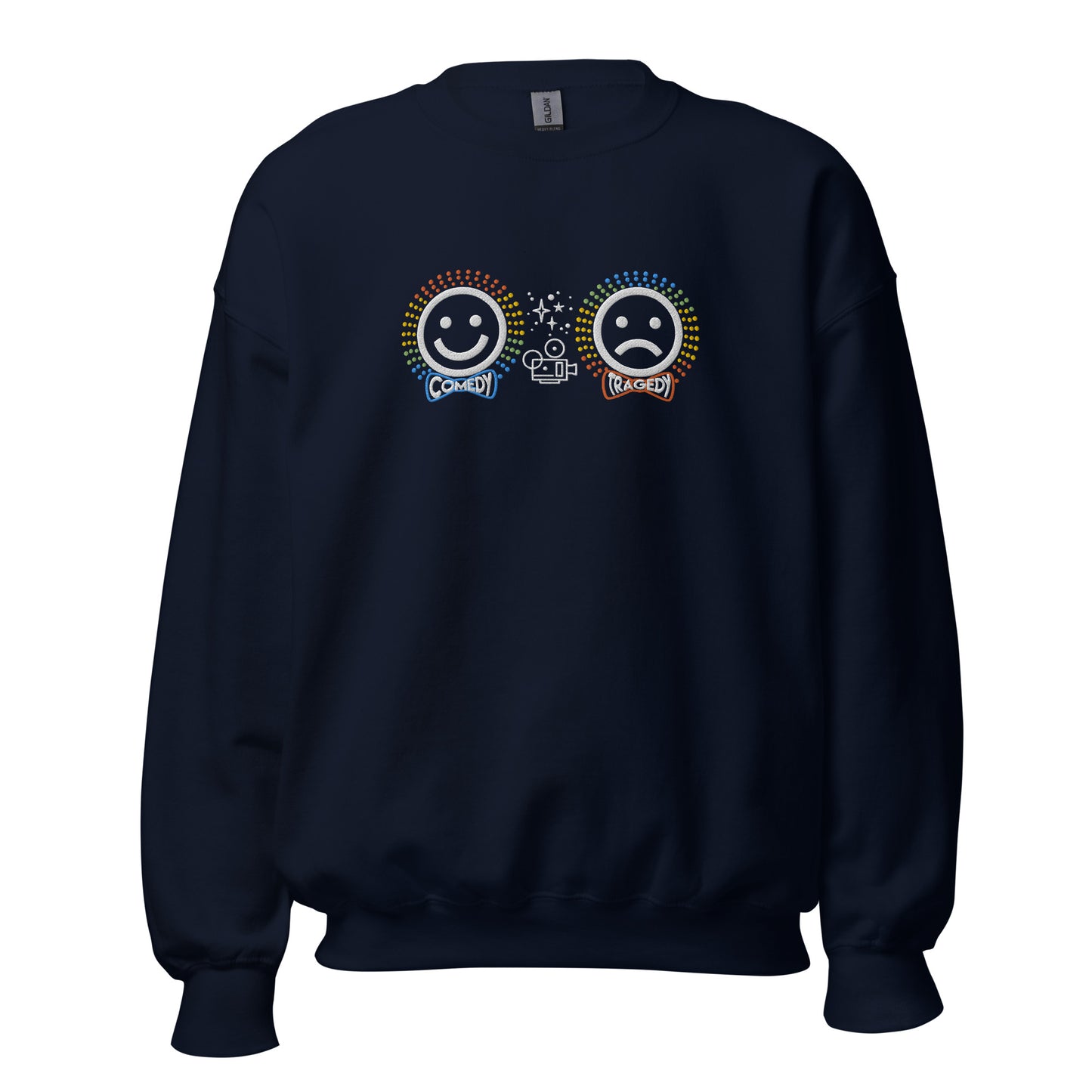 Comedy Tragedy - Embroidered Staple Unisex Crewneck Sweatshirt