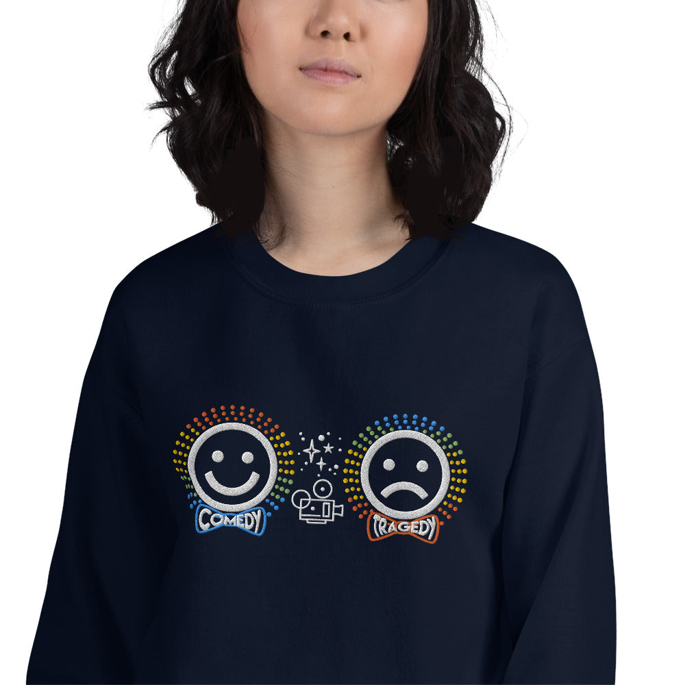 Comedy Tragedy - Embroidered Staple Unisex Crewneck Sweatshirt