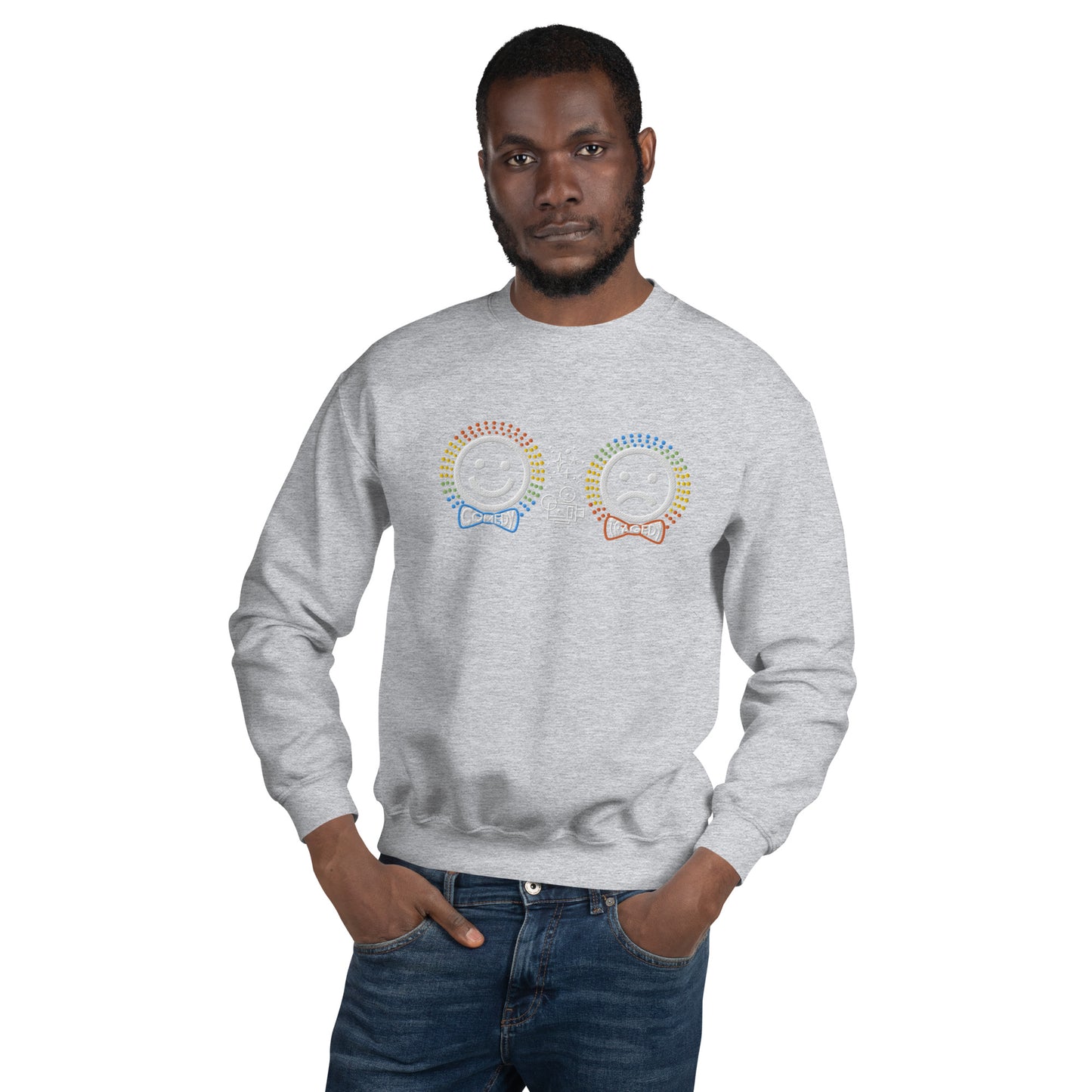 Comedy Tragedy - Embroidered Staple Unisex Crewneck Sweatshirt