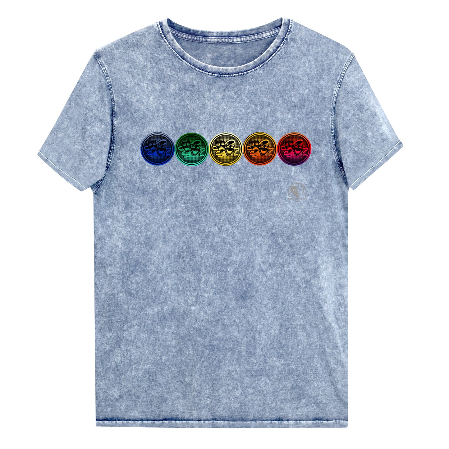 Drama Masks Colorful Denim T-Shirt