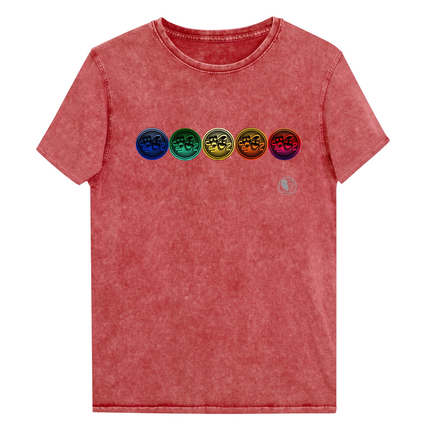 Drama Masks Colorful Denim T-Shirt