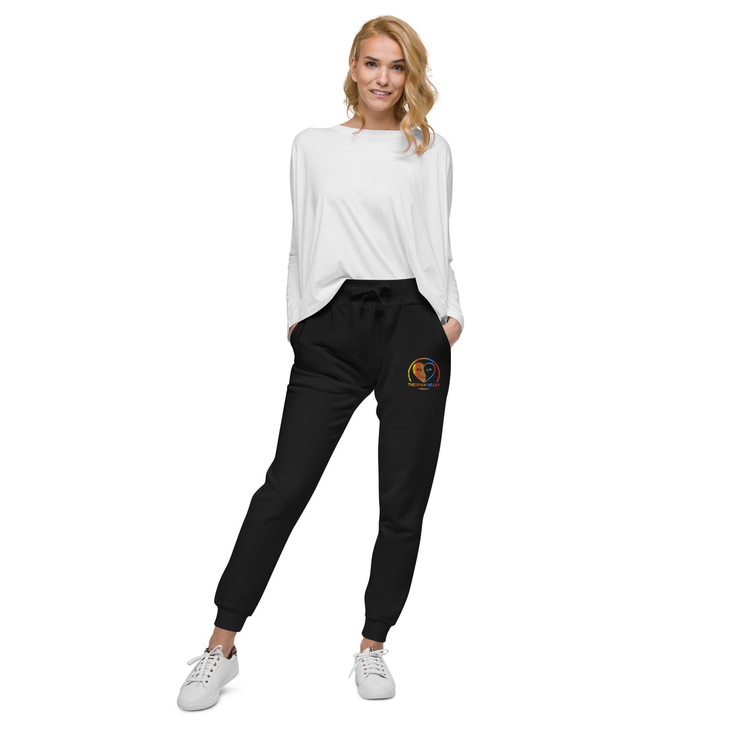 Thespian Heart Logo Colorful Stripes - Unisex Fleece Sweatpants Joggers