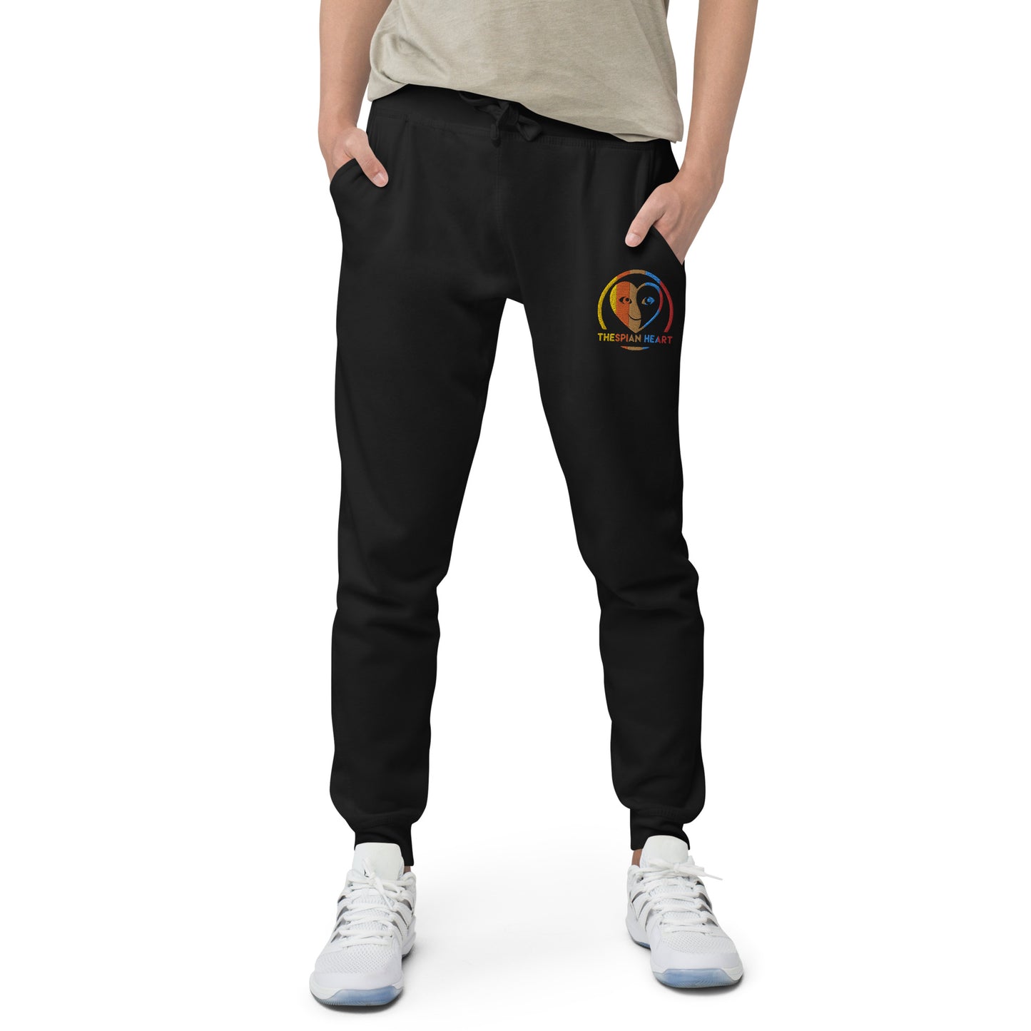 Thespian Heart Logo Colorful Stripes - Unisex Fleece Sweatpants Joggers