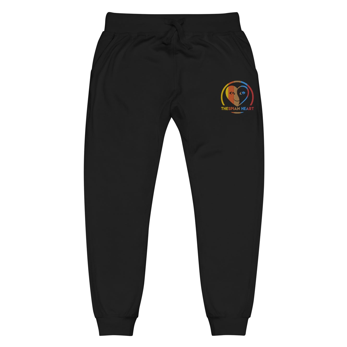 Thespian Heart Logo Colorful Stripes - Unisex Fleece Sweatpants Joggers