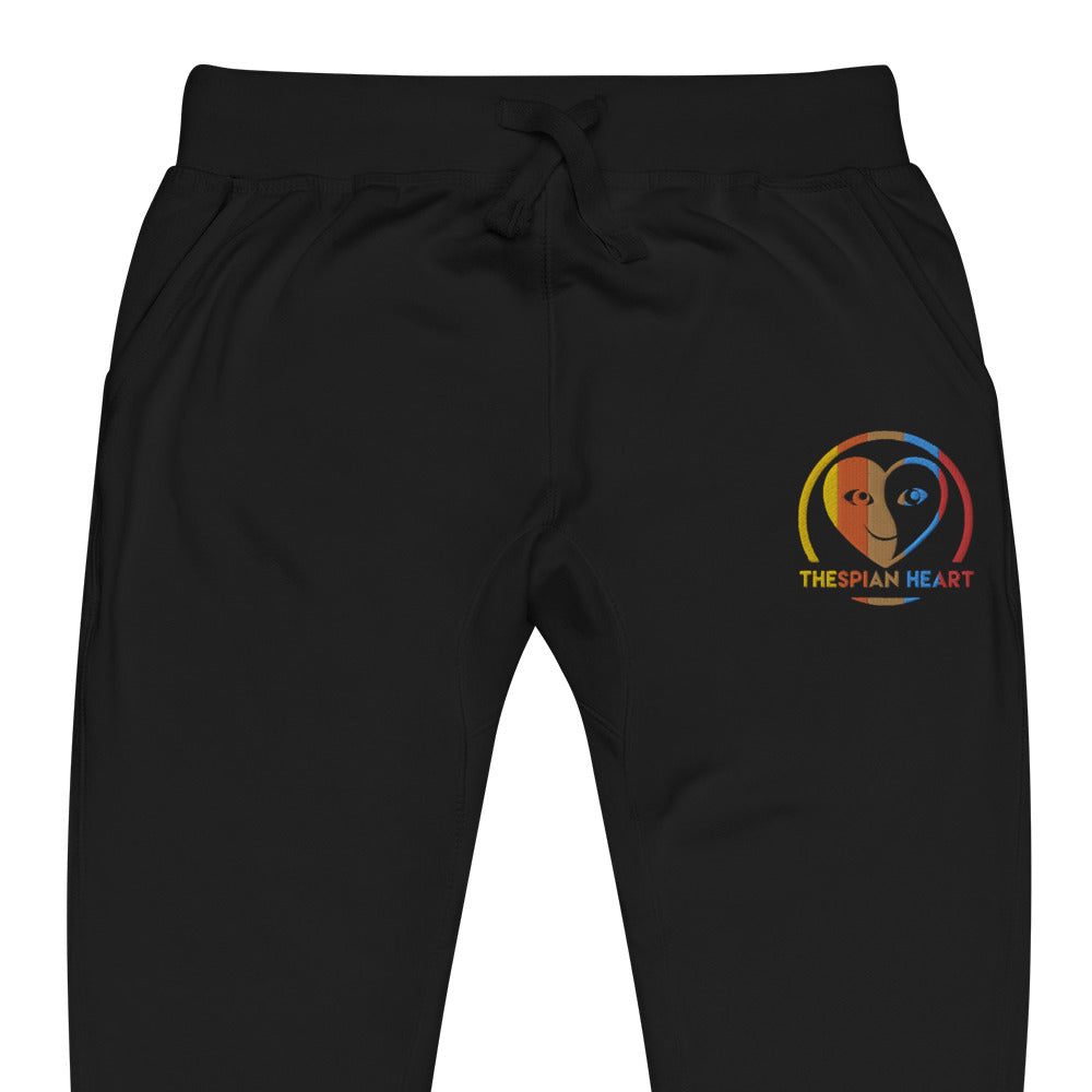 Thespian Heart Logo Colorful Stripes - Unisex Fleece Sweatpants Joggers