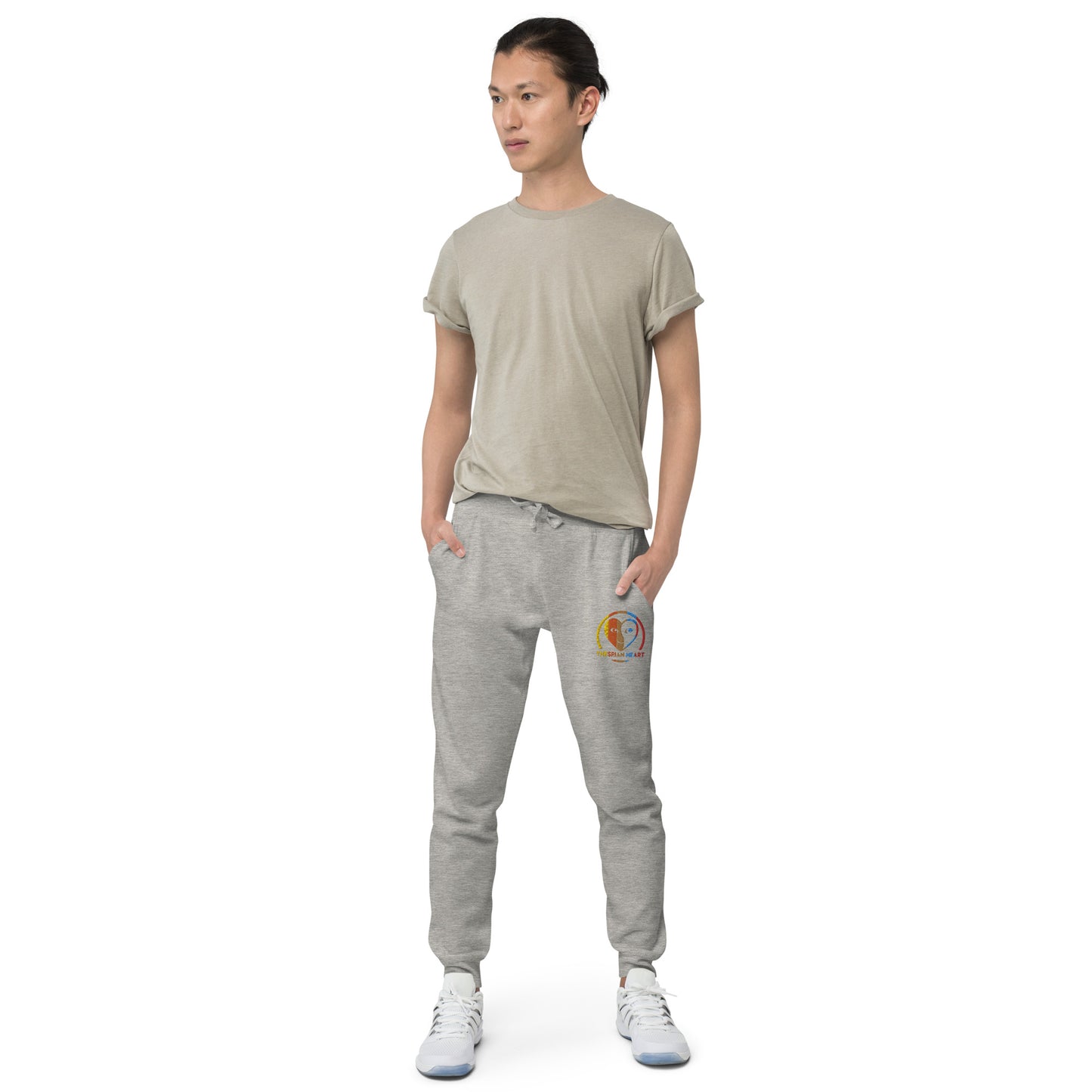 Thespian Heart Logo Colorful Stripes - Unisex Fleece Sweatpants Joggers