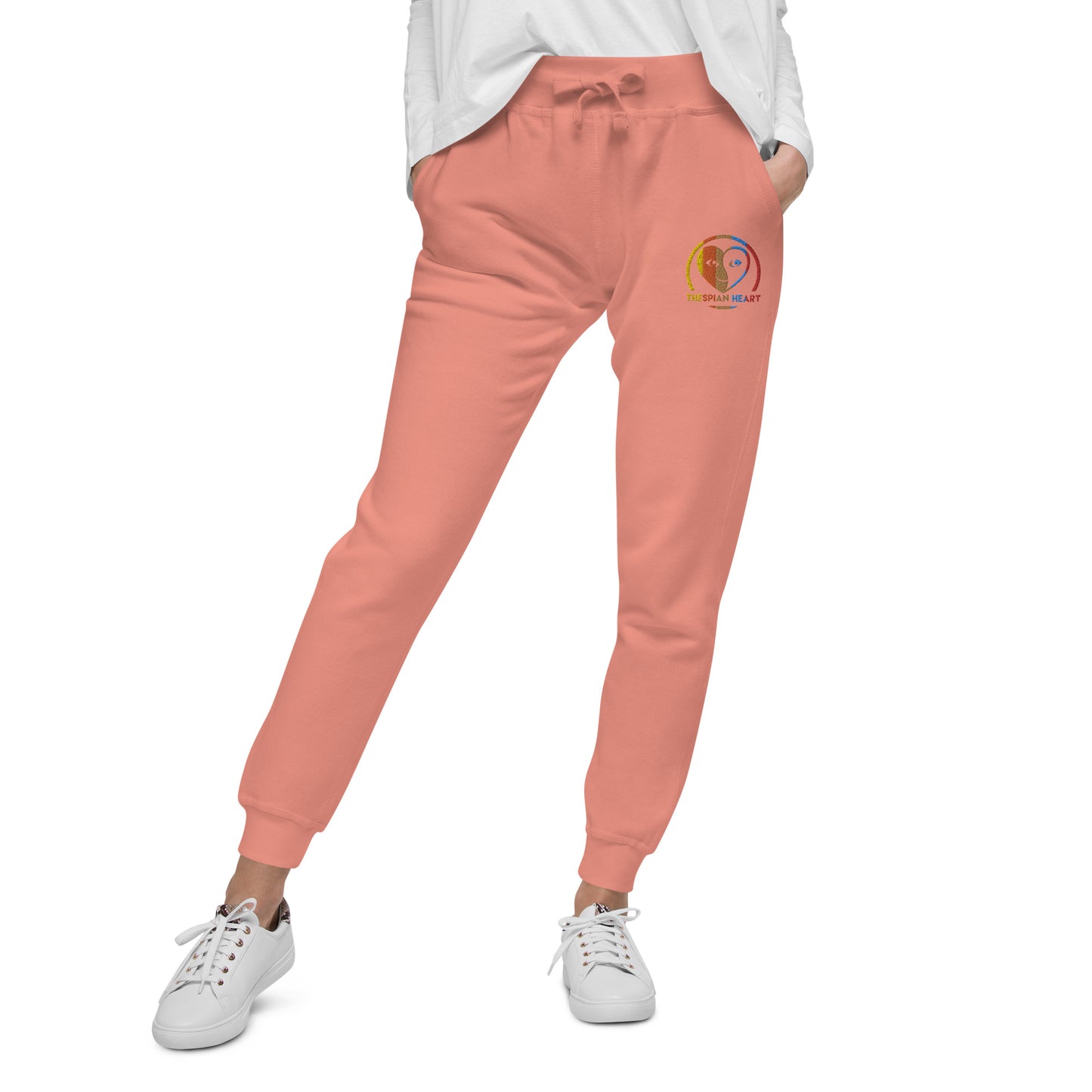 Thespian Heart Logo Colorful Stripes - Unisex Fleece Sweatpants Joggers
