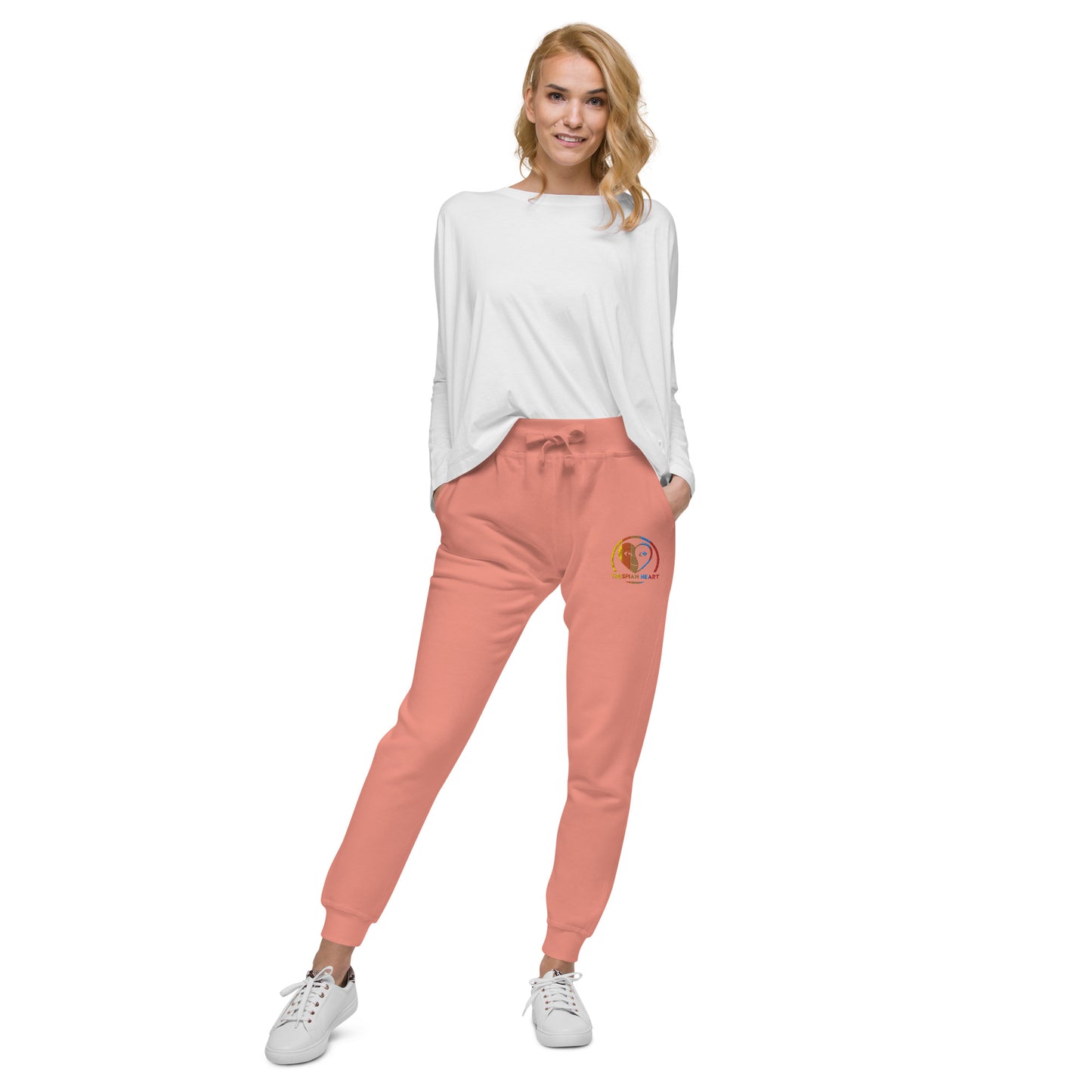 Thespian Heart Logo Colorful Stripes - Unisex Fleece Sweatpants Joggers