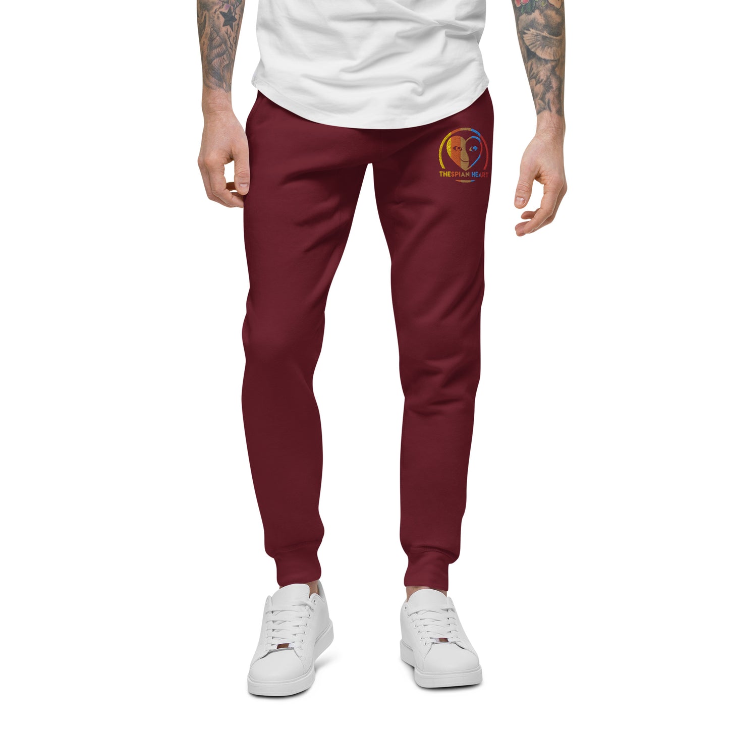 Thespian Heart Logo Colorful Stripes - Unisex Fleece Sweatpants Joggers