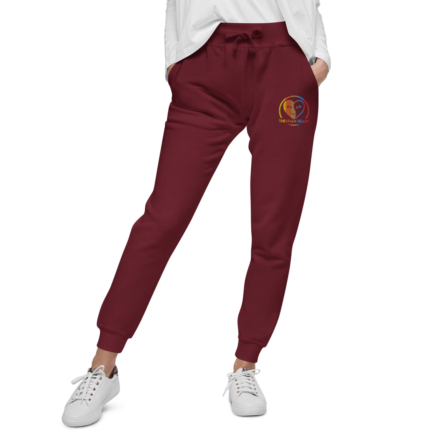 Thespian Heart Logo Colorful Stripes - Unisex Fleece Sweatpants Joggers