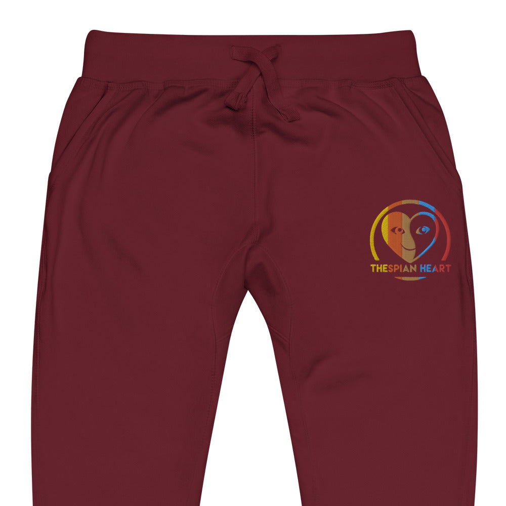 Thespian Heart Logo Colorful Stripes - Unisex Fleece Sweatpants Joggers