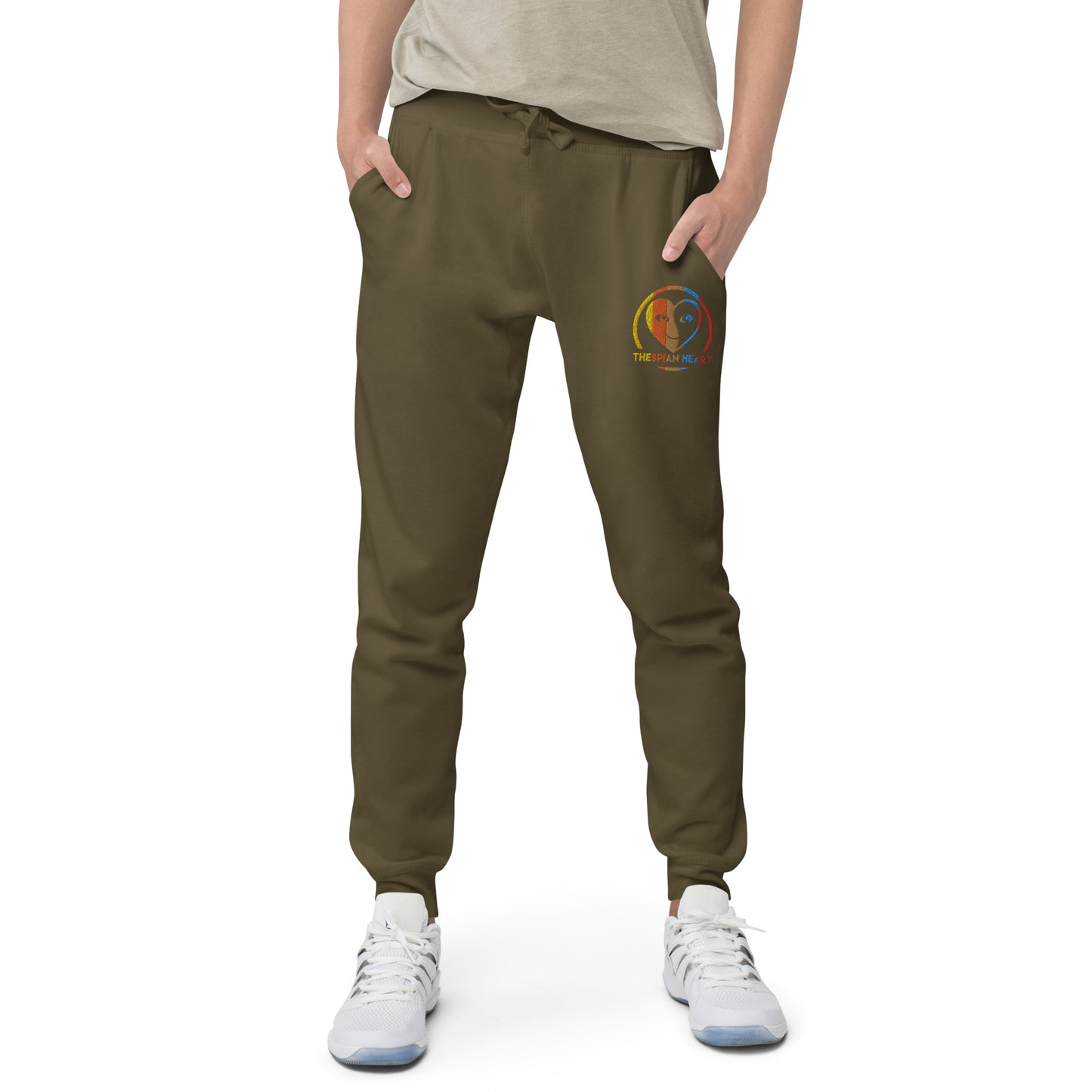 Thespian Heart Logo Colorful Stripes - Unisex Fleece Sweatpants Joggers