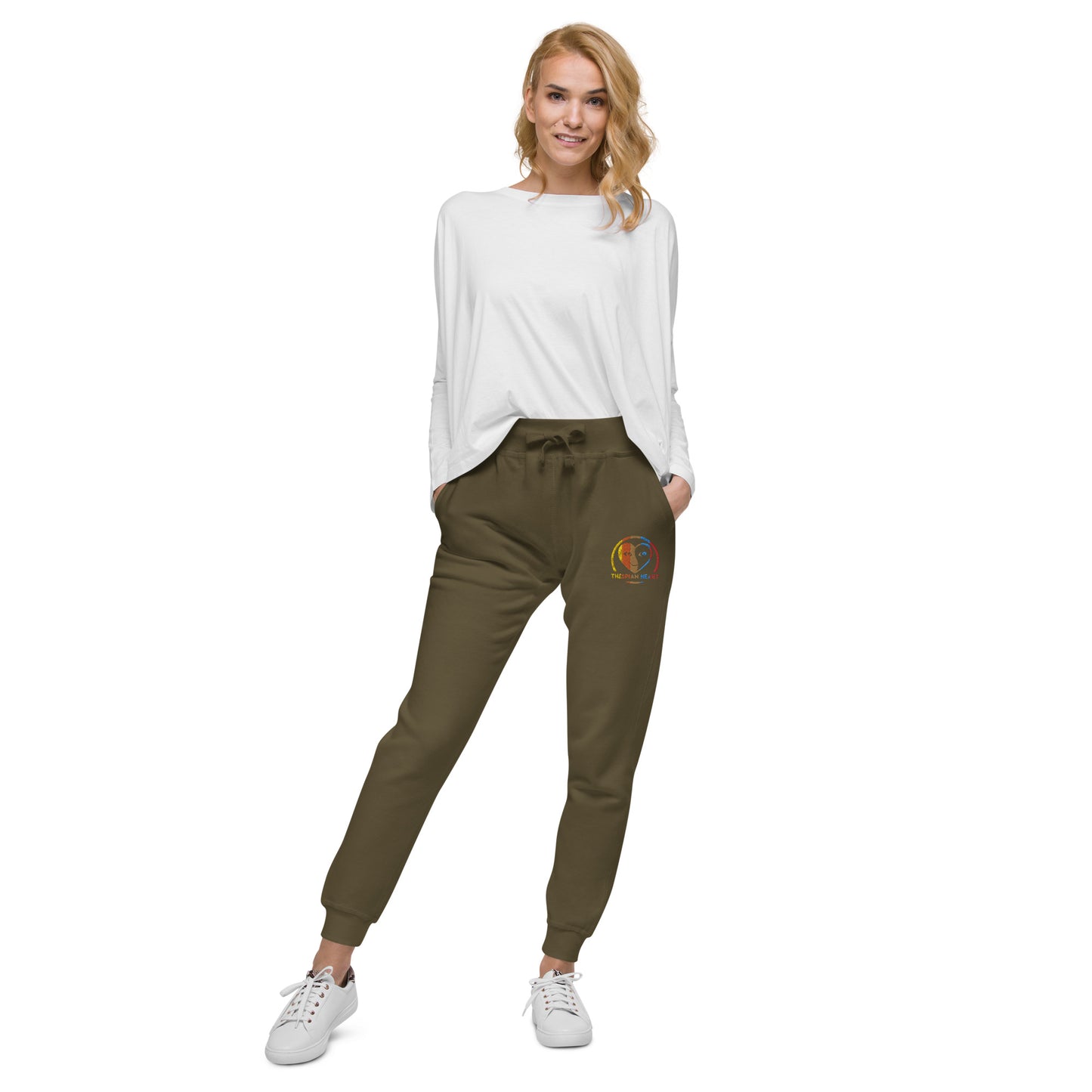 Thespian Heart Logo Colorful Stripes - Unisex Fleece Sweatpants Joggers