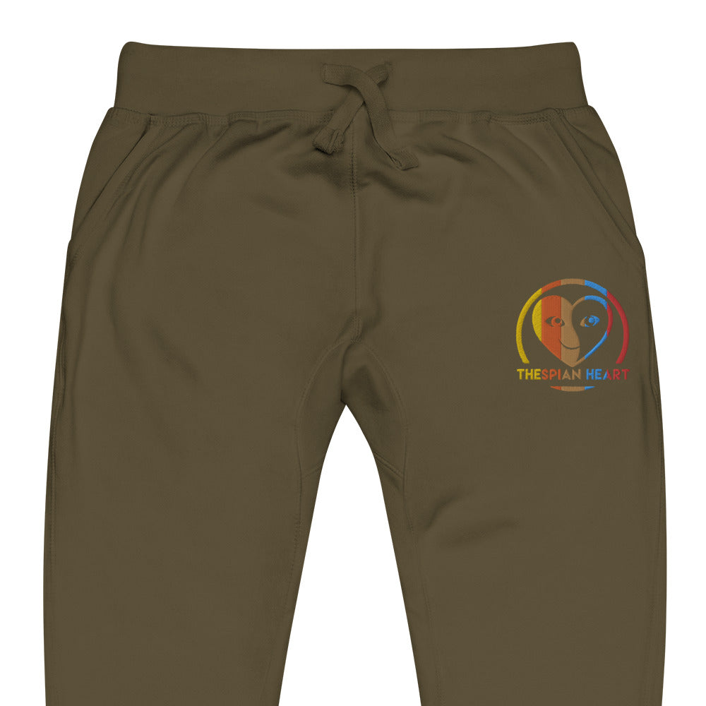 Thespian Heart Logo Colorful Stripes - Unisex Fleece Sweatpants Joggers