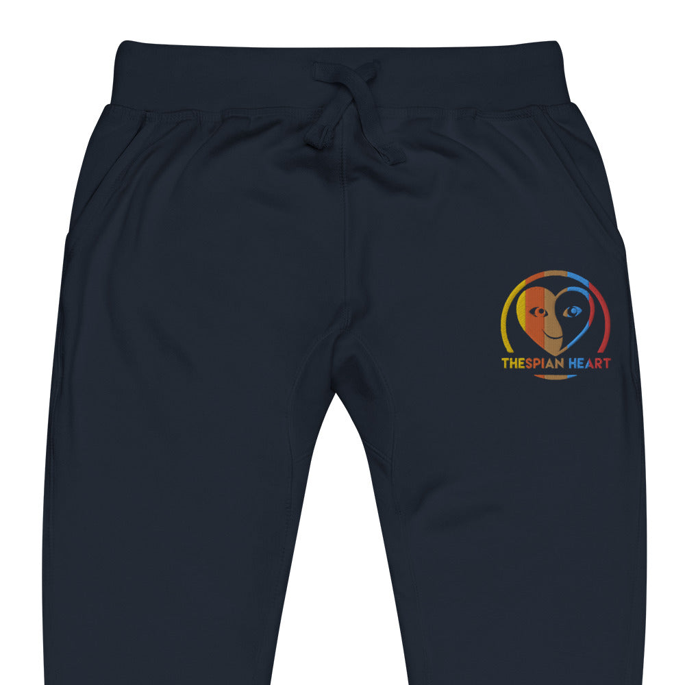 Thespian Heart Logo Colorful Stripes - Unisex Fleece Sweatpants Joggers