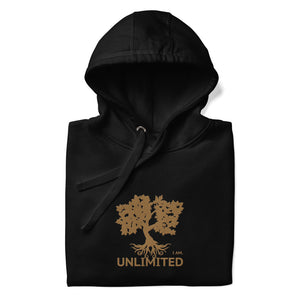 I Am Unlimited Gold Tree - Premium Embroidered Unisex Hoodie