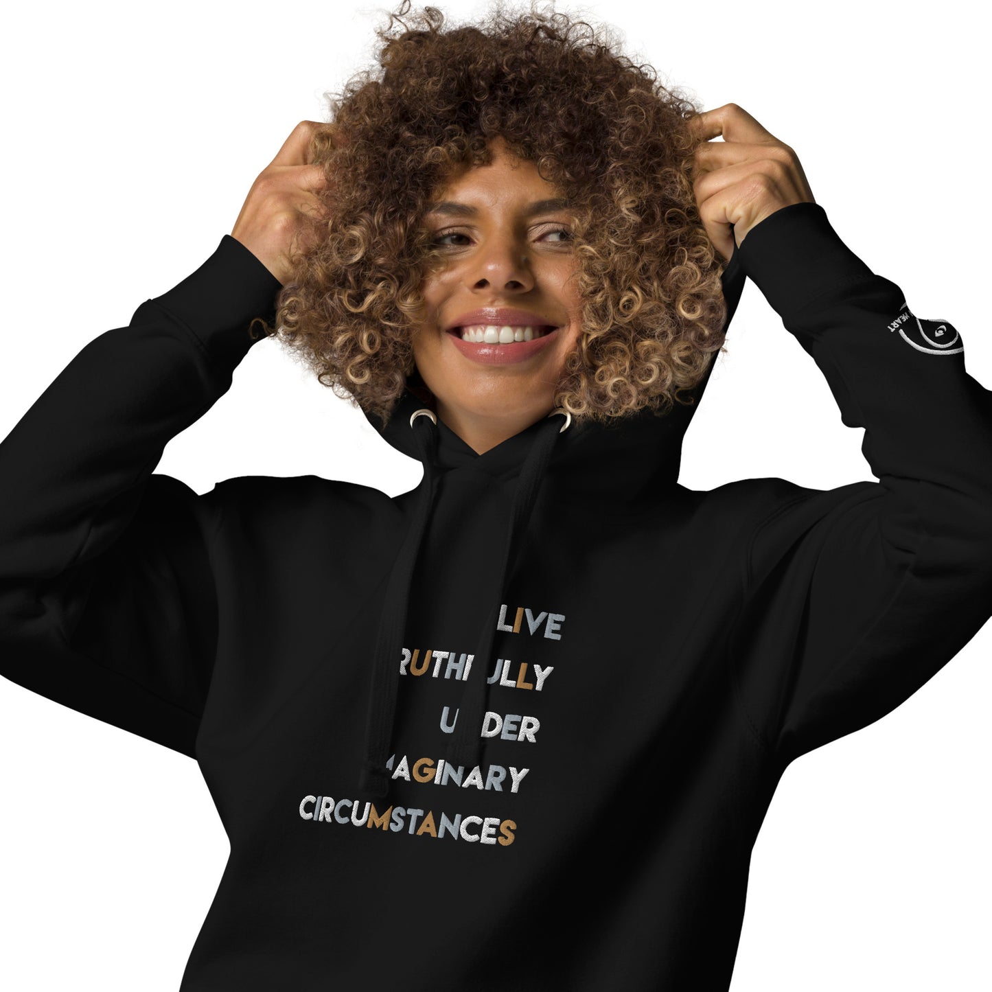 Live Truthfully Colorful - Embroidered Premium Unisex Hoodie