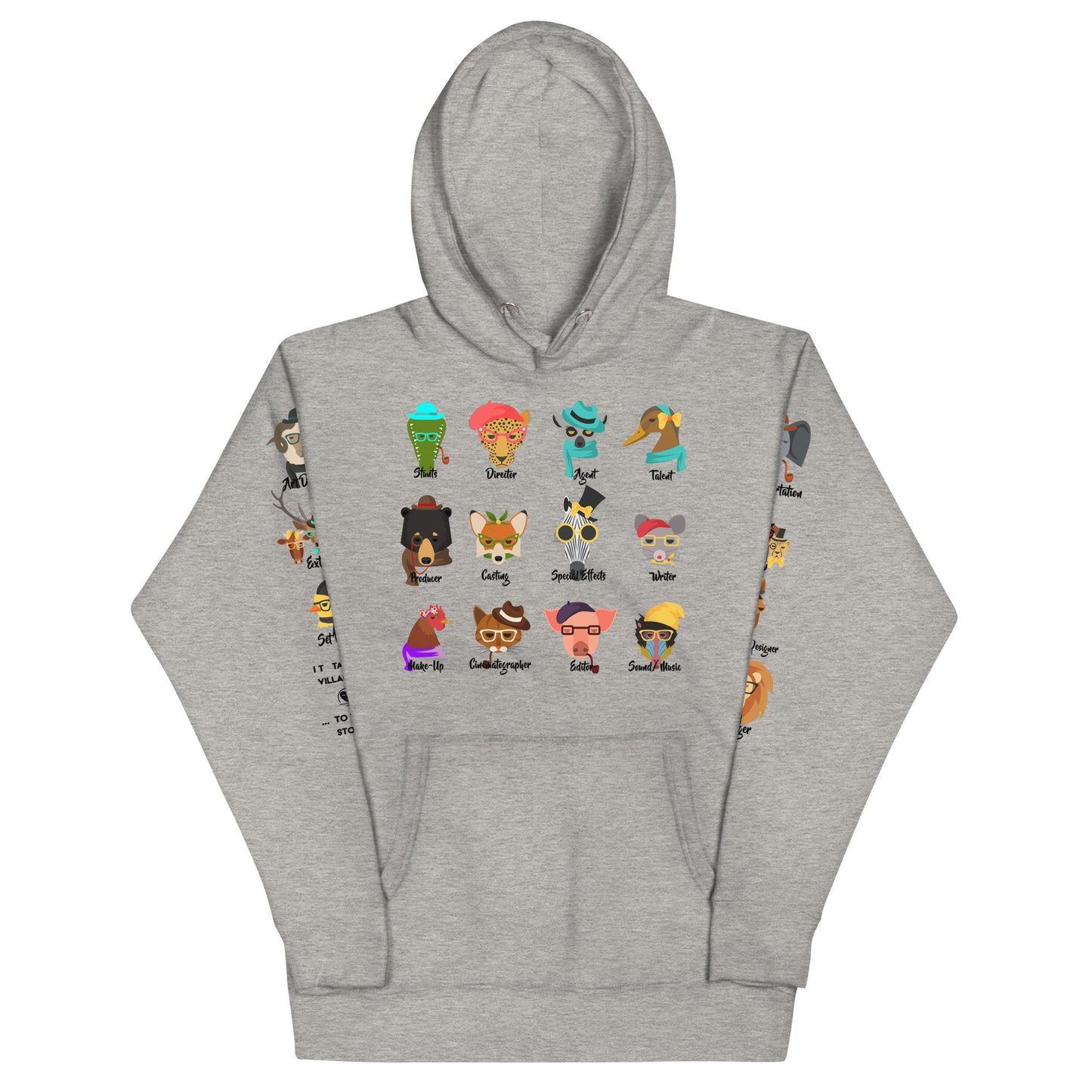 It Takes A Village - Animals - Printed Premium Unisex Hoodie