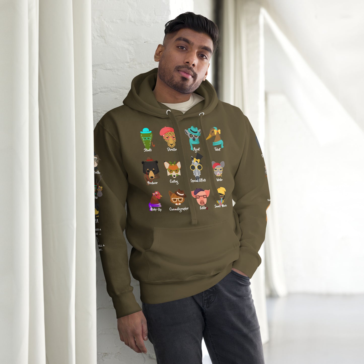 It Takes A Village - Animals - Printed Premium Unisex Hoodie