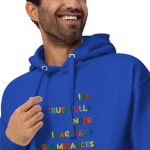 Live Truthfully Colorful - Embroidered Premium Unisex Hoodie