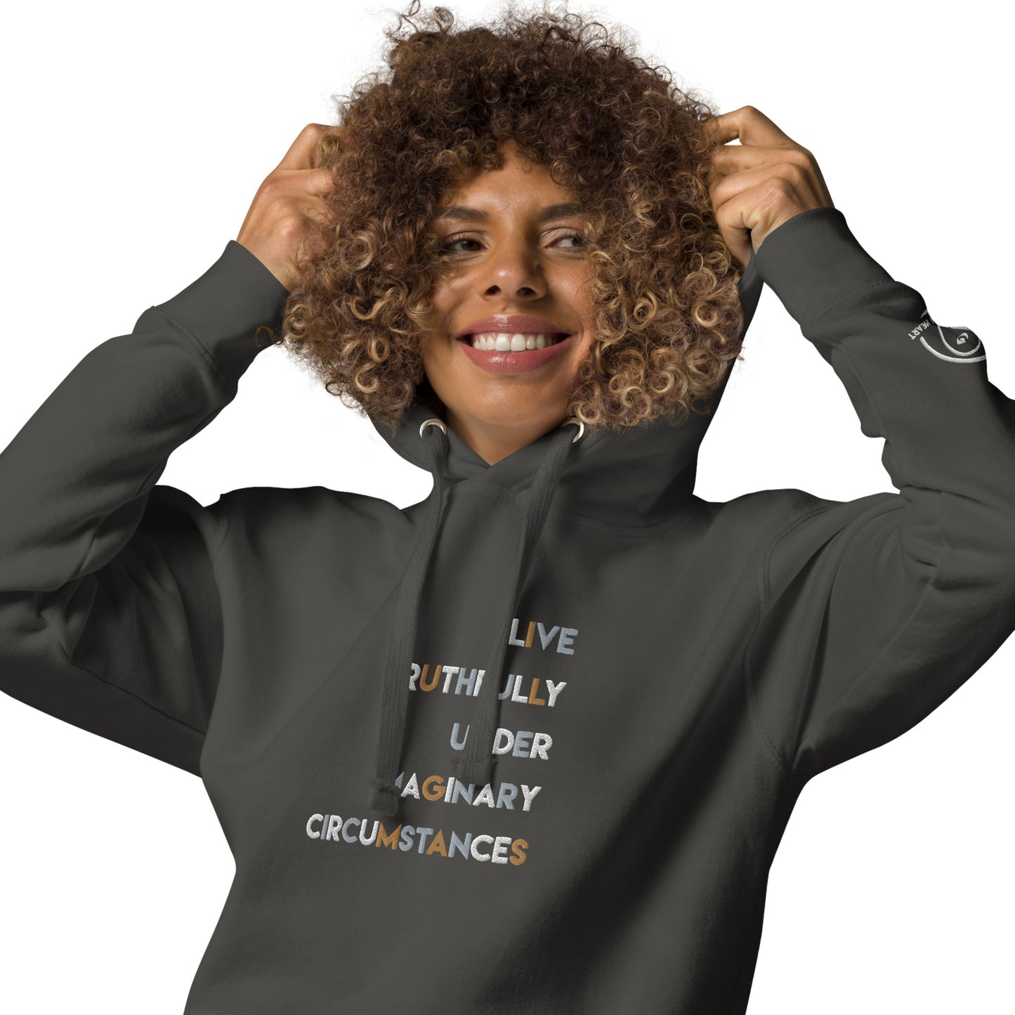 Live Truthfully Colorful - Embroidered Premium Unisex Hoodie