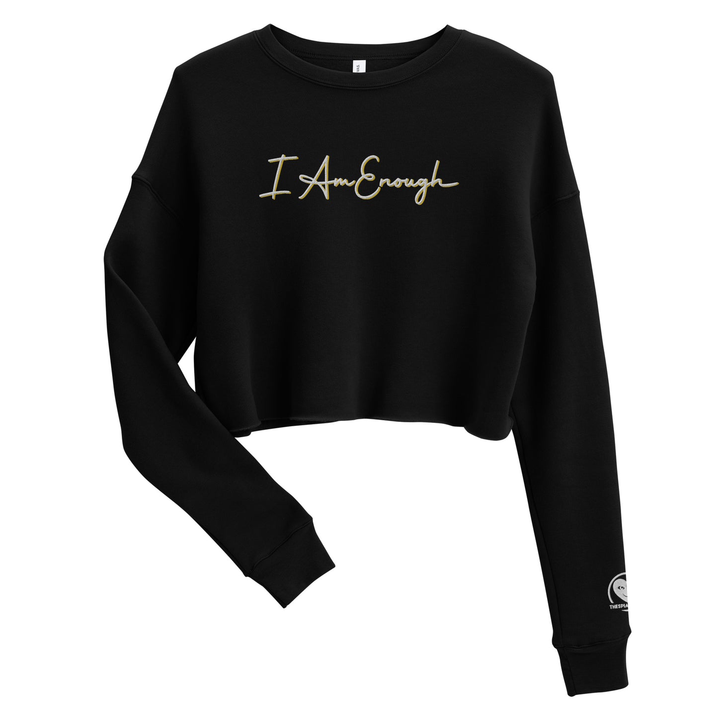 I Am Enough - Embroidered Crop Top Sweatshirt