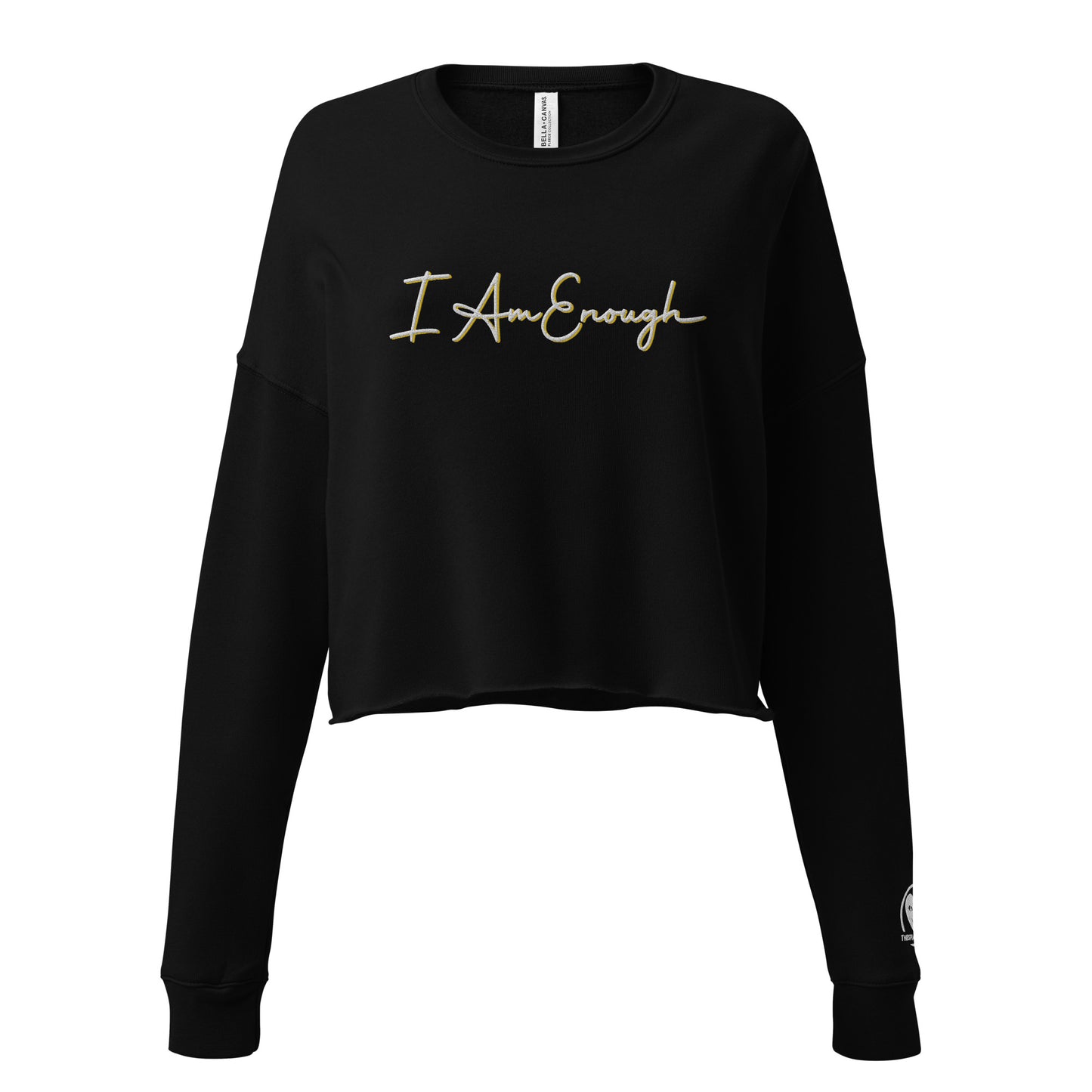 I Am Enough - Embroidered Crop Top Sweatshirt