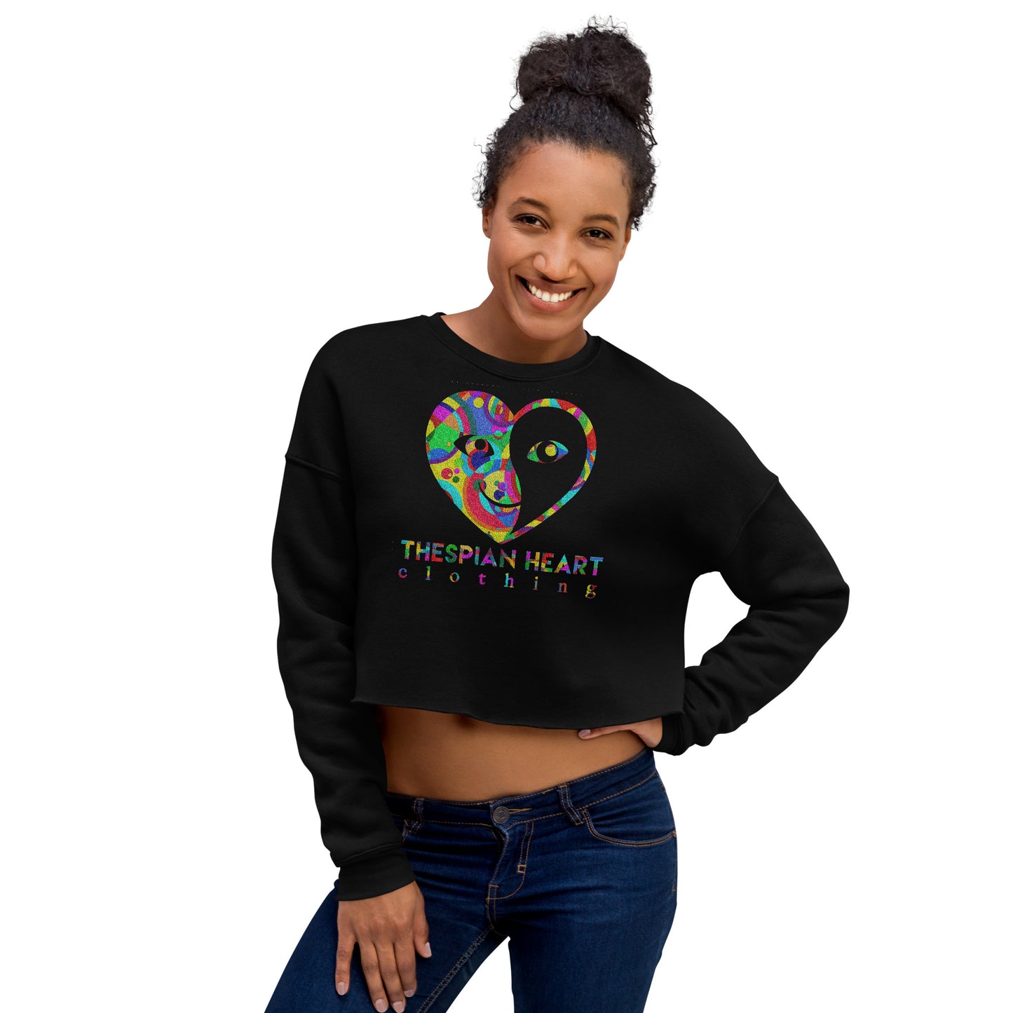 Thespian Heart Logo - Printed Crop Top Sweatshirt