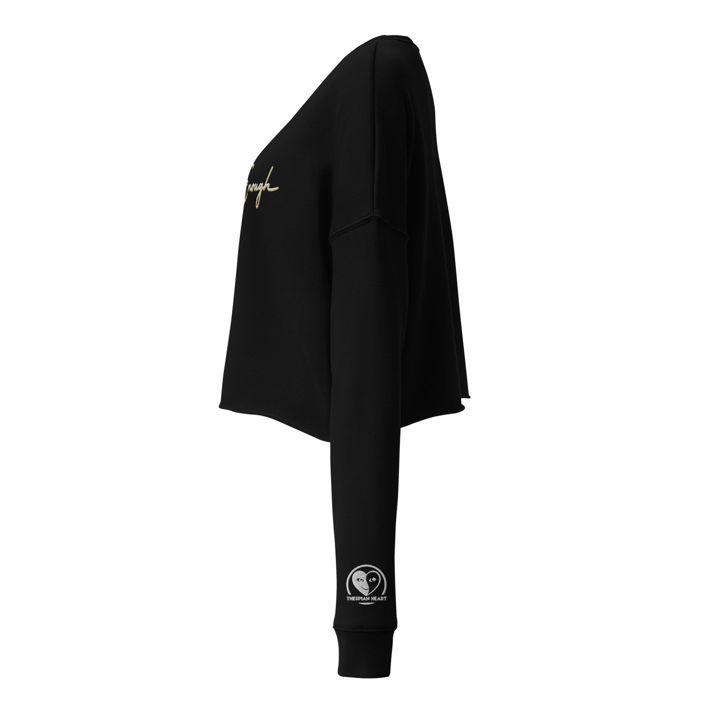 I Am Enough - Embroidered Crop Top Sweatshirt