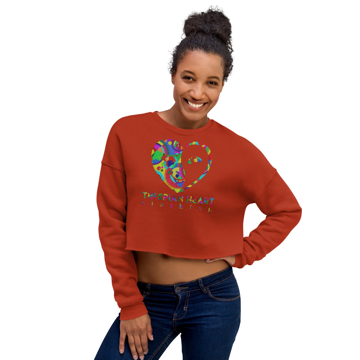 Thespian Heart Logo - Printed Crop Top Sweatshirt