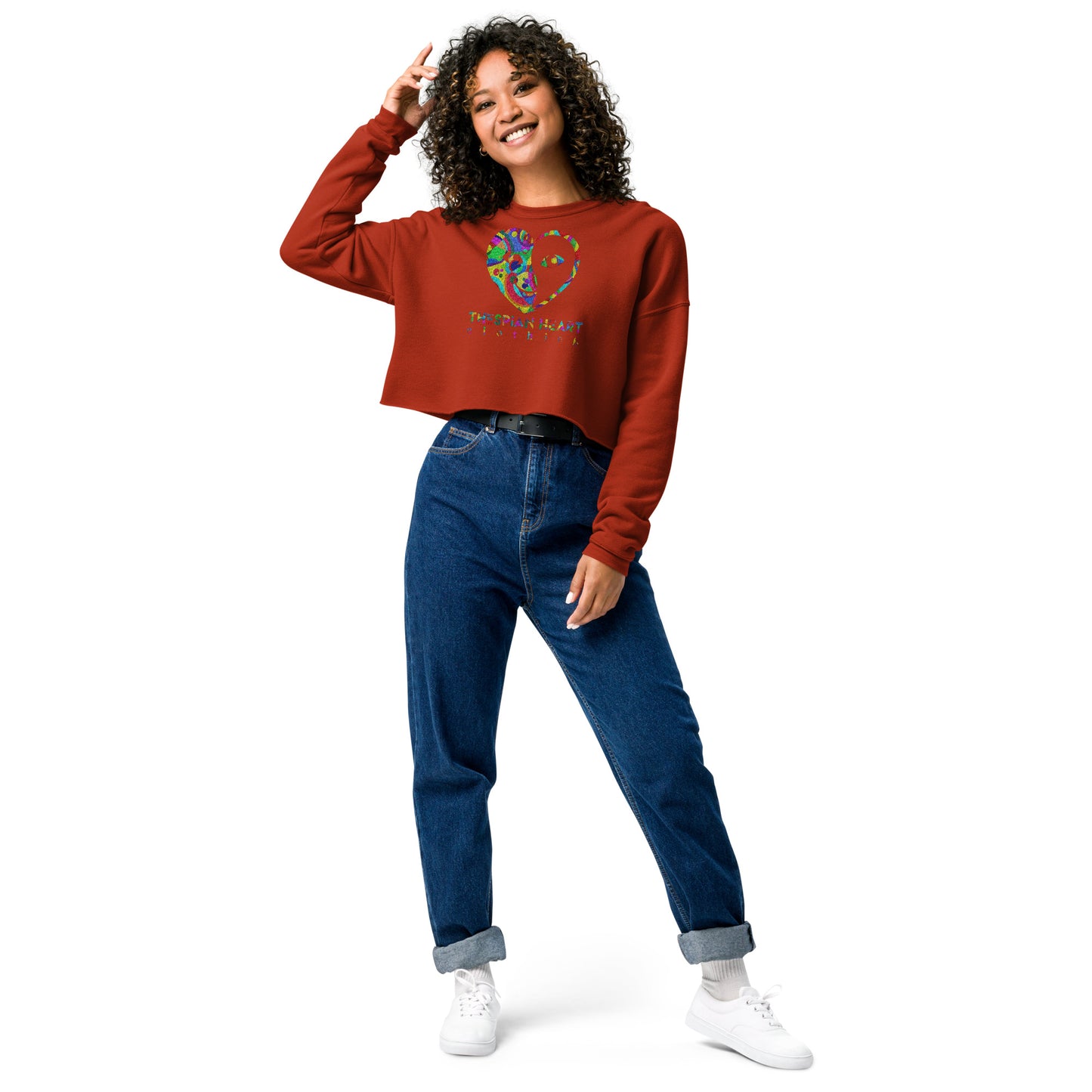 Thespian Heart Logo - Printed Crop Top Sweatshirt