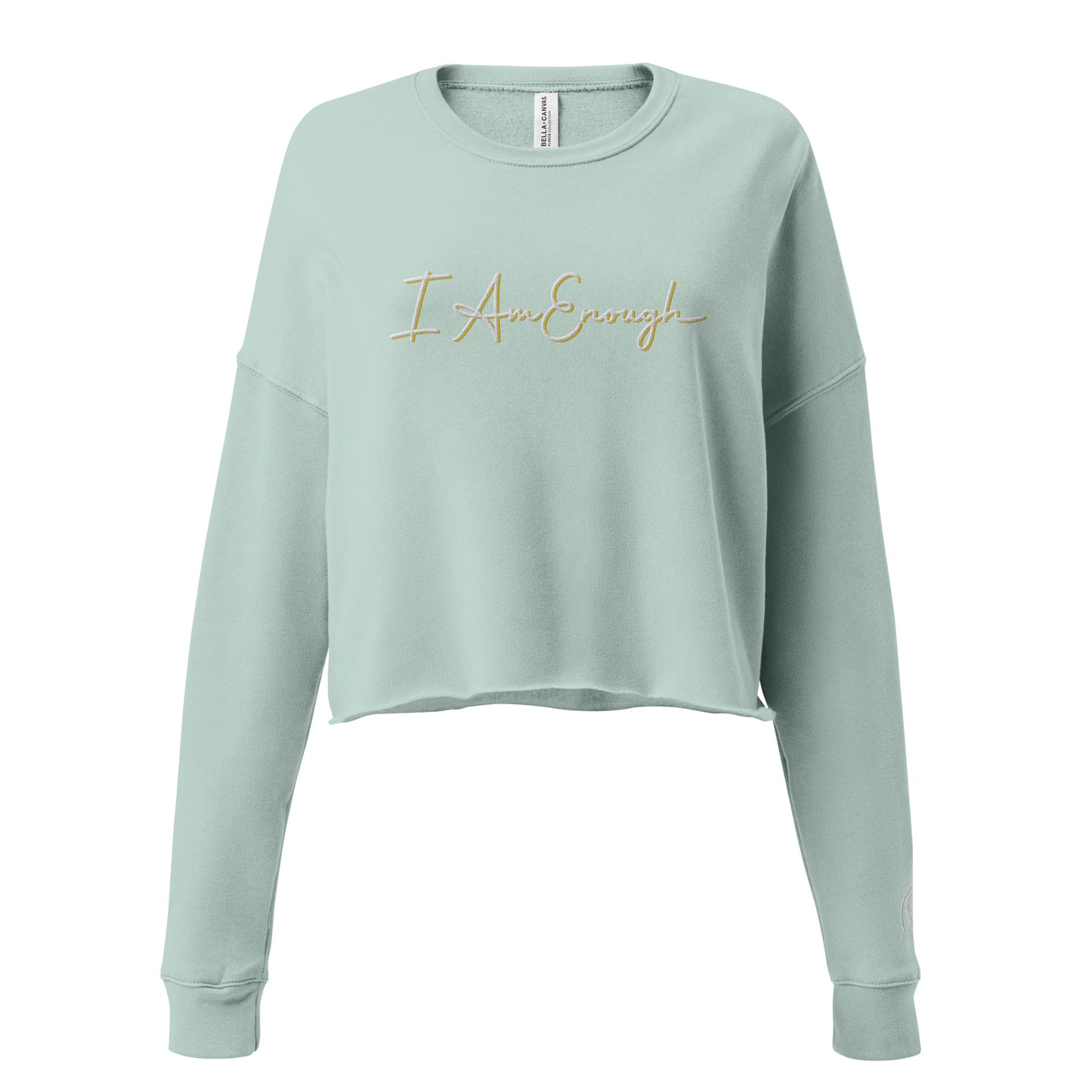I Am Enough - Embroidered Crop Top Sweatshirt