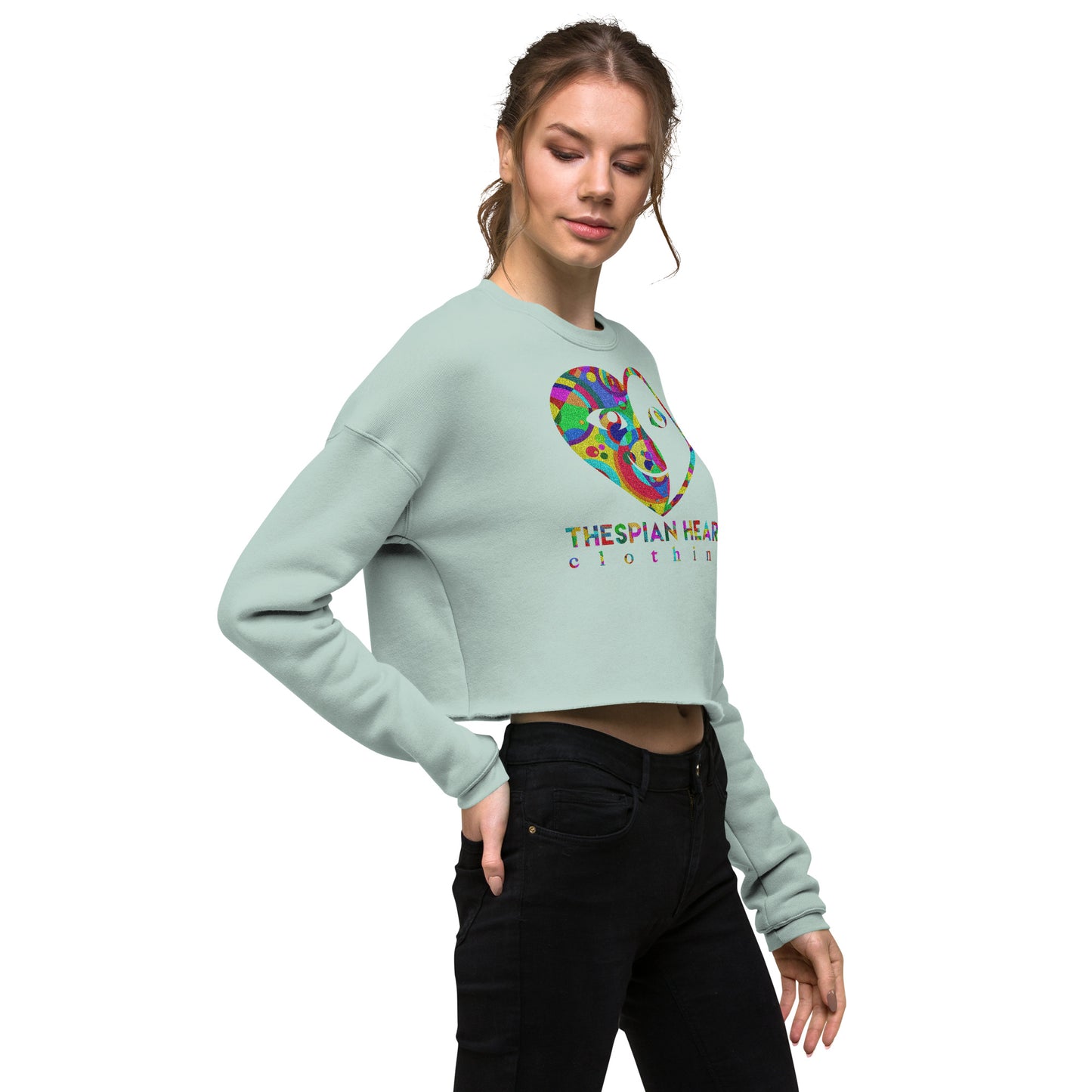 Thespian Heart Logo - Printed Crop Top Sweatshirt