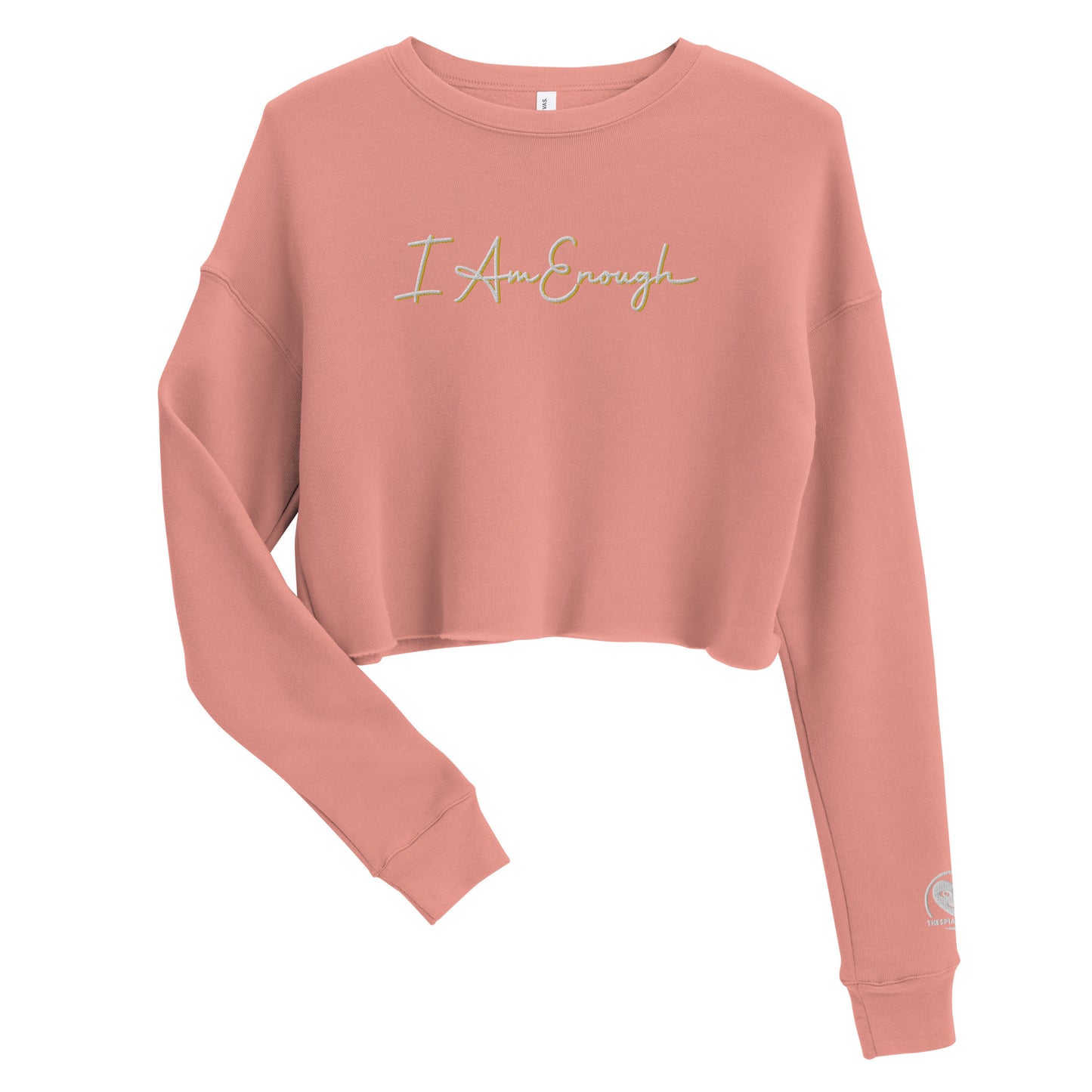 I Am Enough - Embroidered Crop Top Sweatshirt