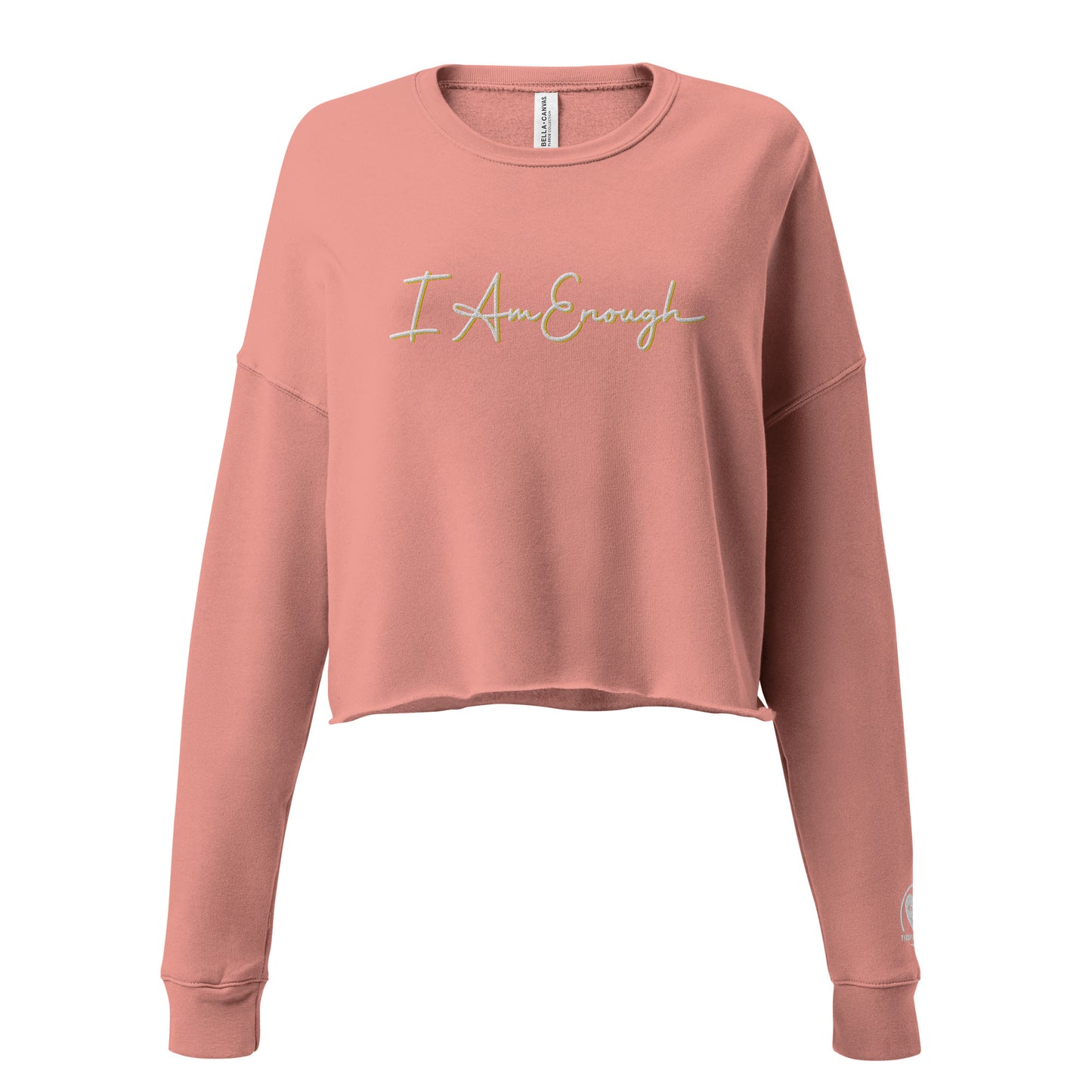 I Am Enough - Embroidered Crop Top Sweatshirt