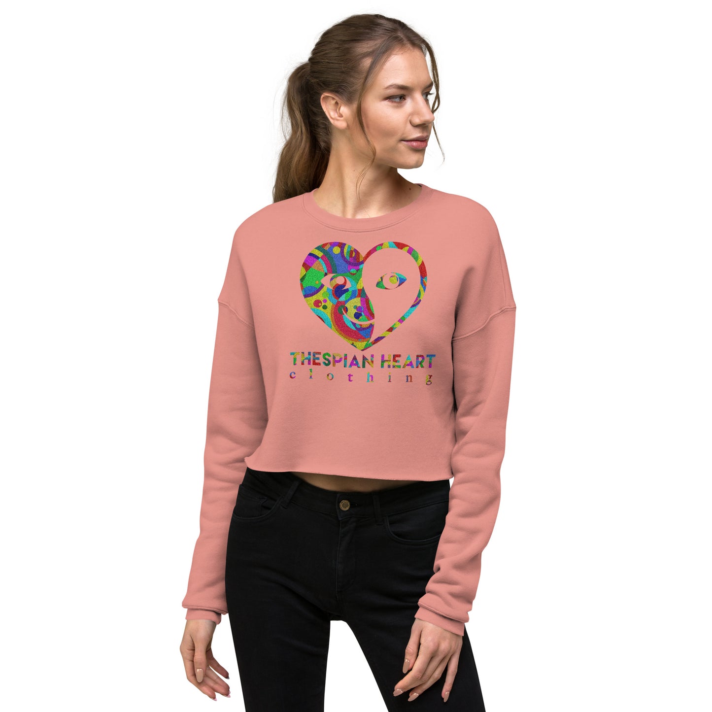 Thespian Heart Logo - Printed Crop Top Sweatshirt