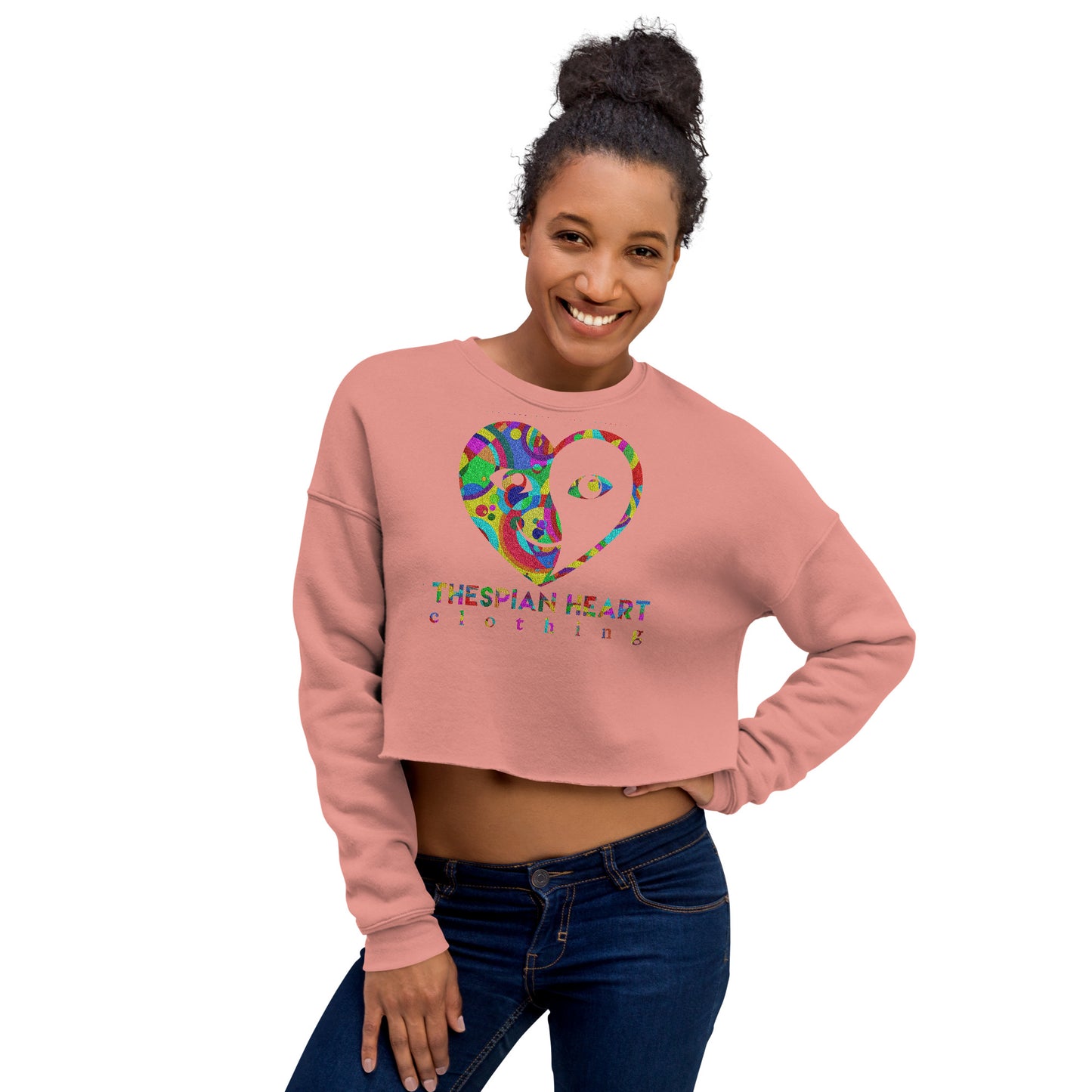 Thespian Heart Logo - Printed Crop Top Sweatshirt