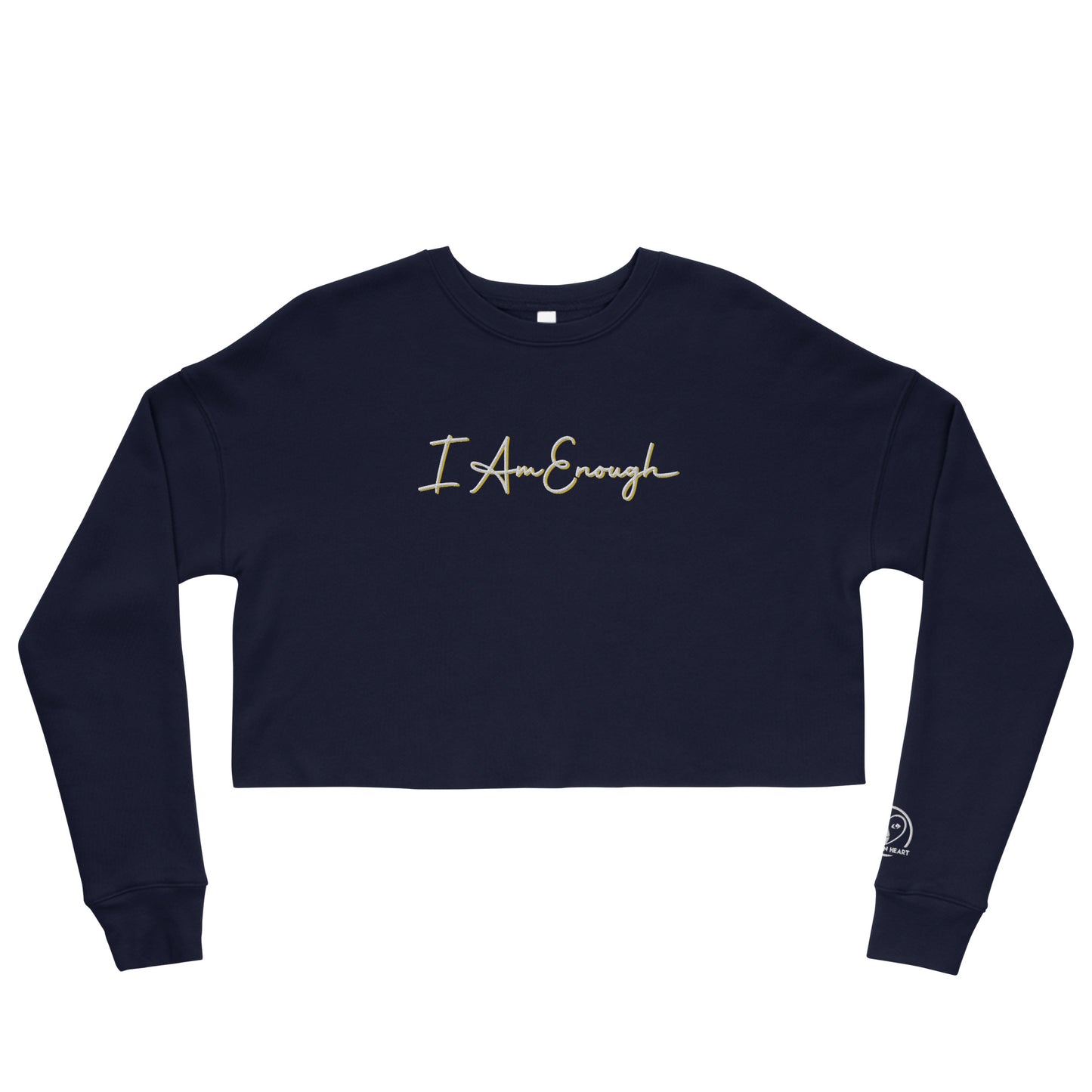 I Am Enough - Embroidered Crop Top Sweatshirt