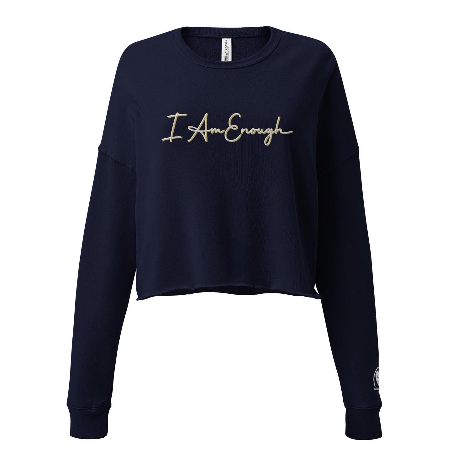 I Am Enough - Embroidered Crop Top Sweatshirt