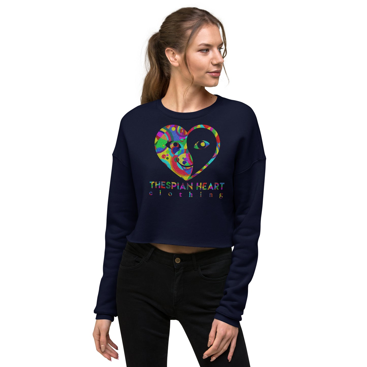 Thespian Heart Logo - Printed Crop Top Sweatshirt