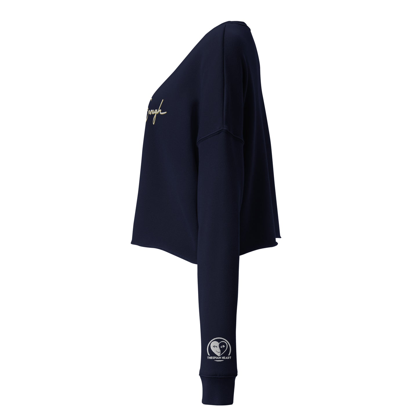 I Am Enough - Embroidered Crop Top Sweatshirt